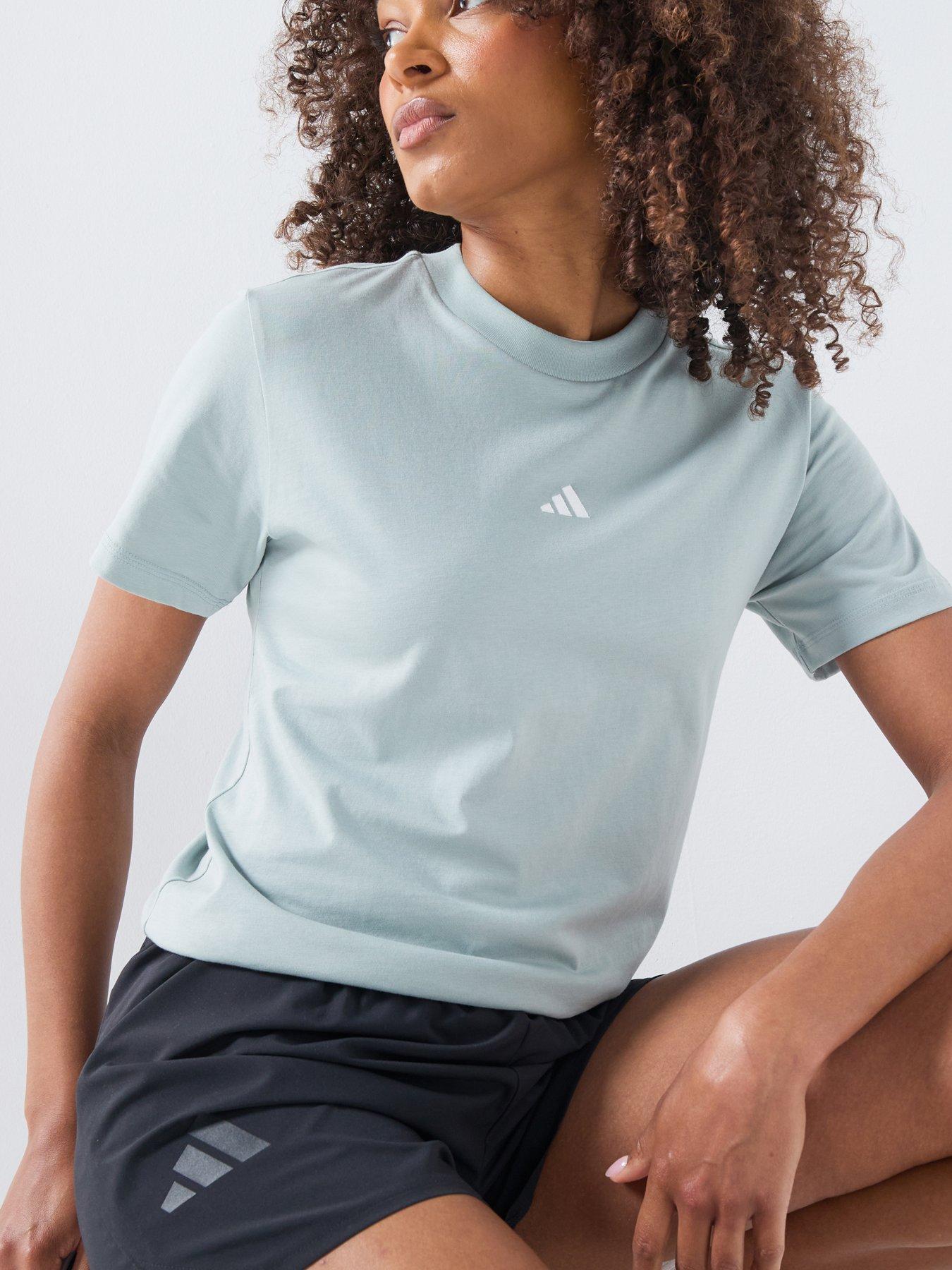 adidas Sportswear Women's Essentials Small Logo Cotton T-Shirt, Green, Size M, Women