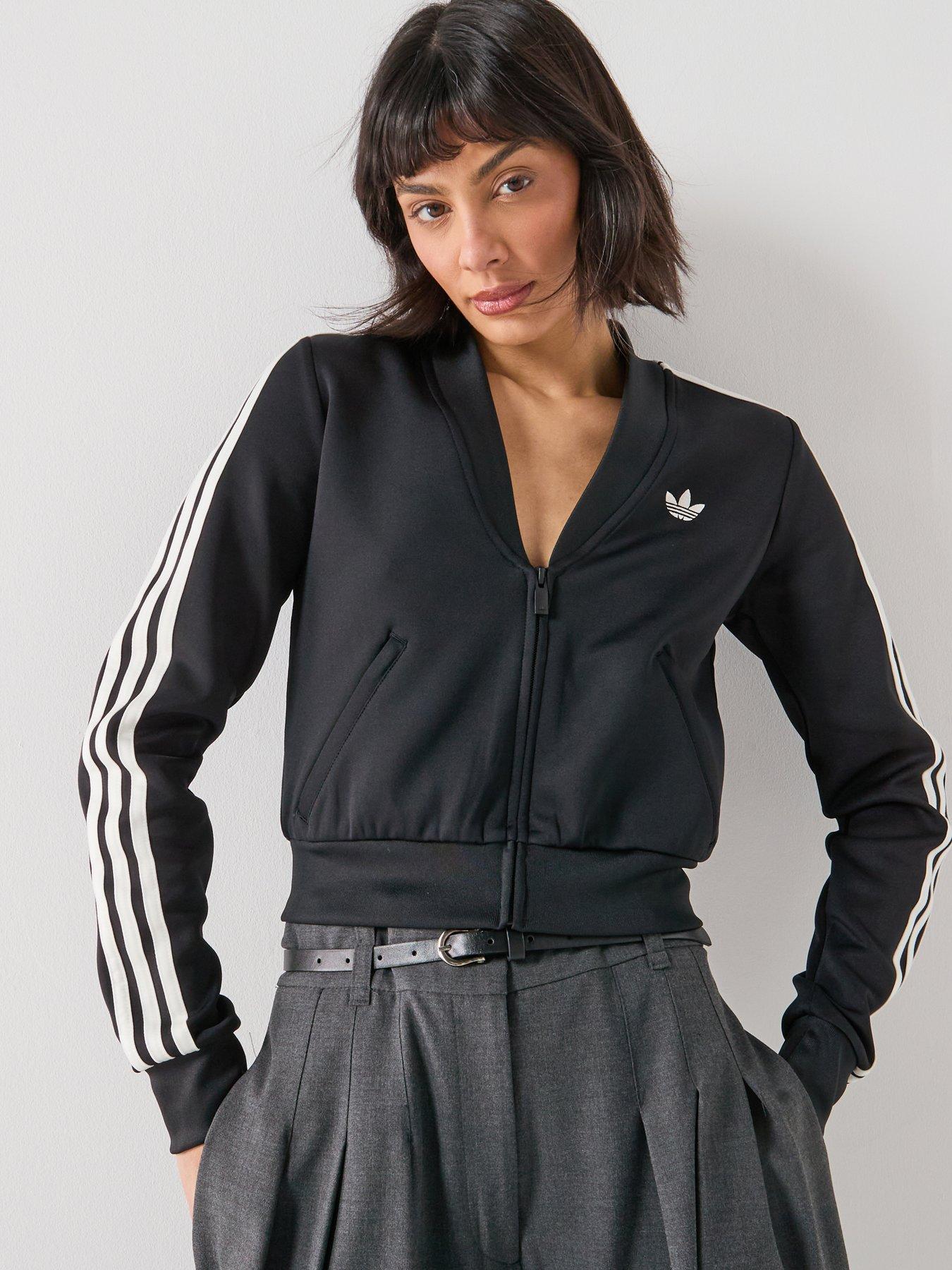 adidas Originals Women's V-Neck Super Star Track Top - Black
