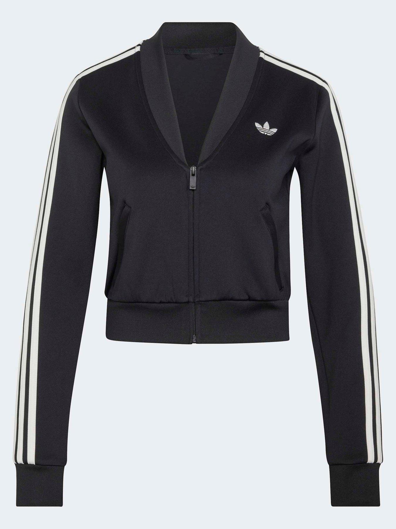 adidas gazelle silver green womens adidas Originals Denim Crop Women's Track Jacket main image 0