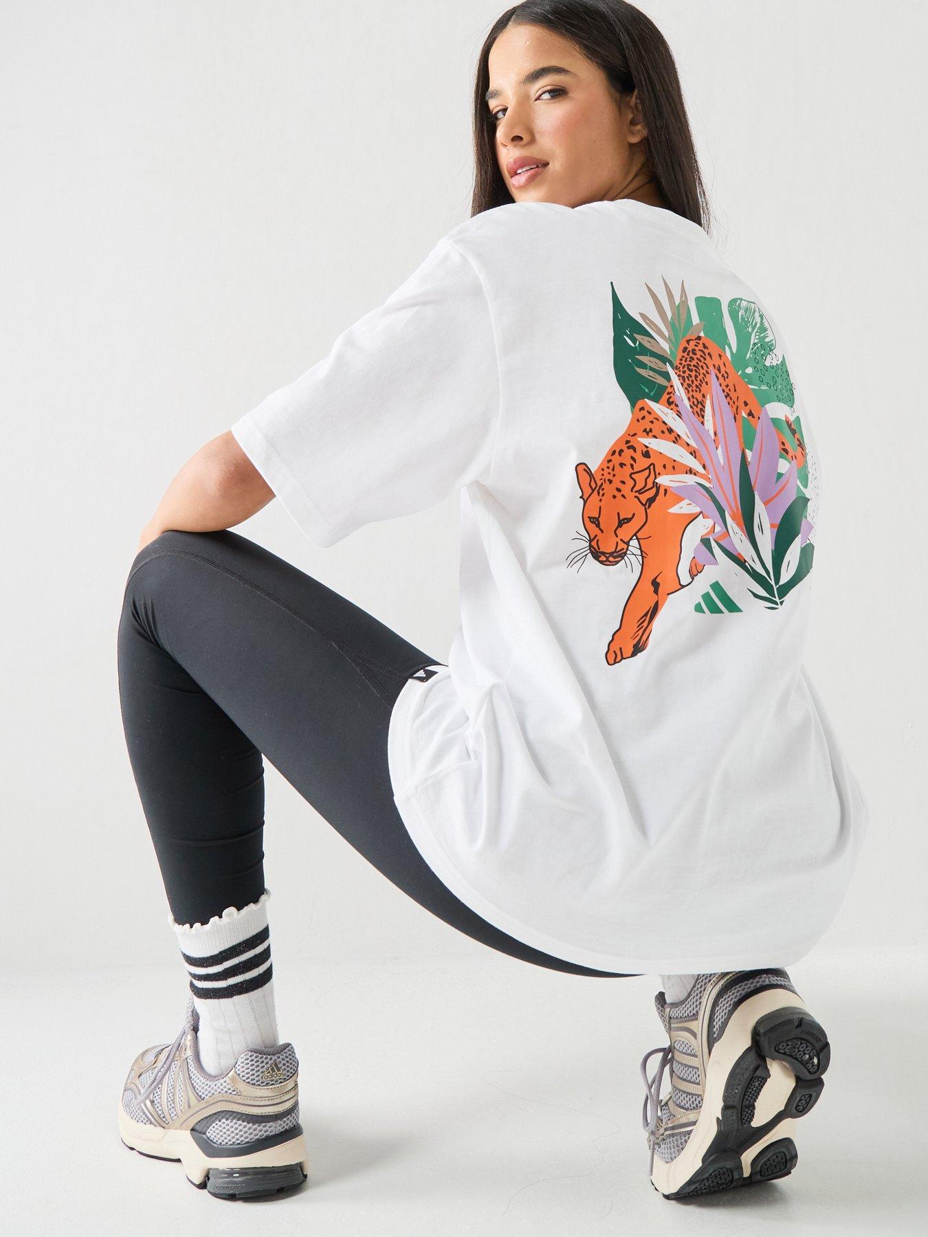 adidas Sportswear Women's Animal Oversize Graphic T-Shirt - White