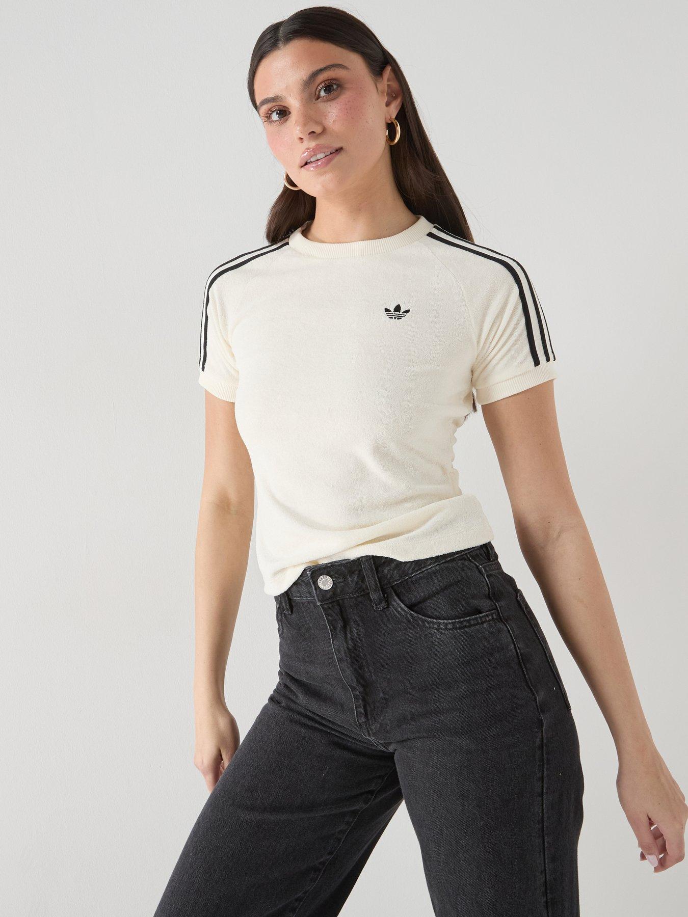 adidas Originals Women's Terry Towel Cali T-Shirt, Owhite, Size Xs, Women