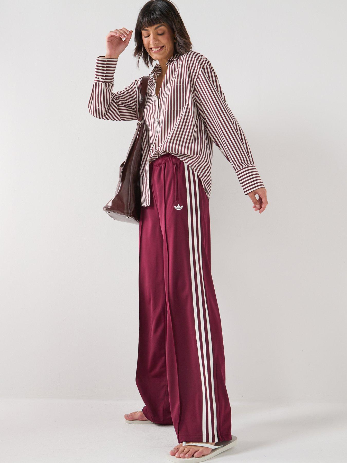 adidas Originals Women's Firebird Loose Tracksuit Pants - Maroon