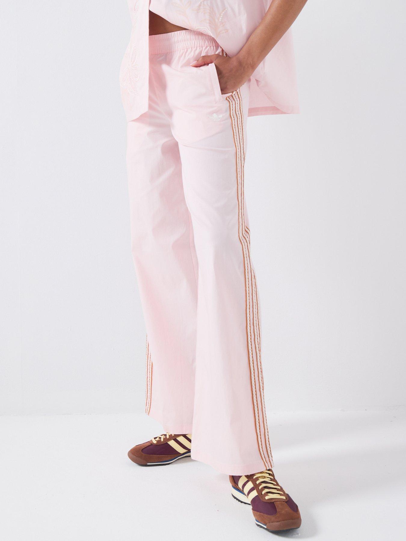 adidas Originals Women's Wide Leg Pants, Sandy Pink, Size M, Women