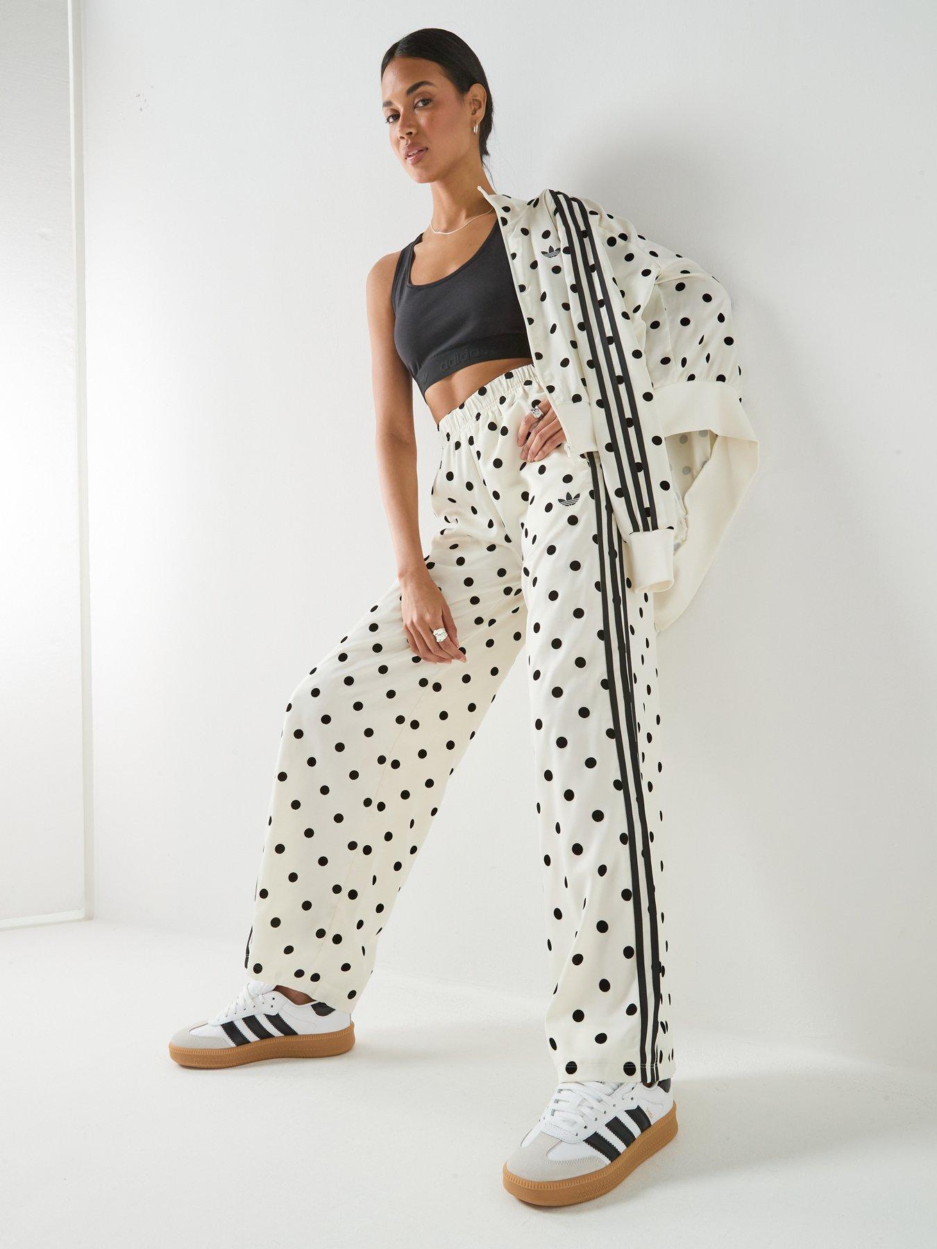 adidas Originals Women's Wide Leg Polka Dot Pants - White | Very