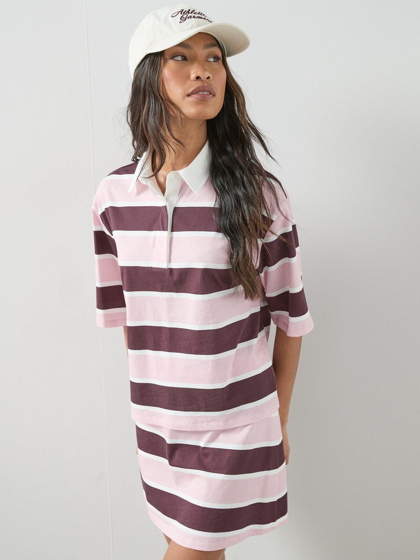Image 4 of 7 of The Very Collection Stripe Top &amp; Mini Skirt Two Piece Set - Multi