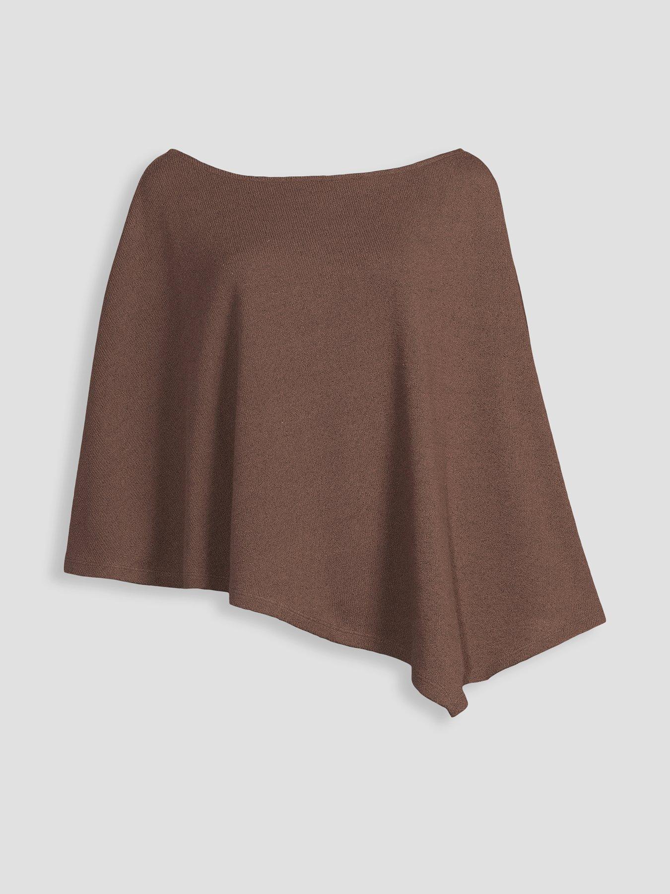 Image 7 of 7 of The Very Collection Textured Loose Fit Cape - Brown