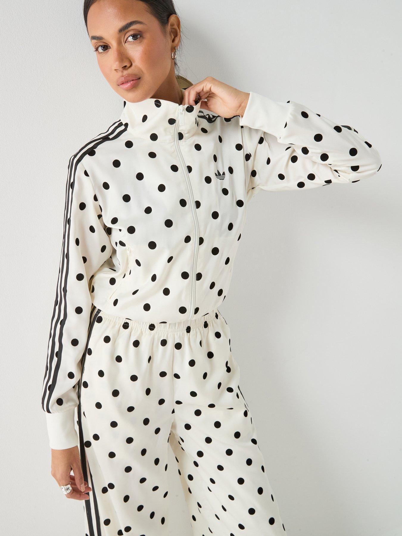 adidas Originals Women's Polka Dot Fire Bird Track Top - White