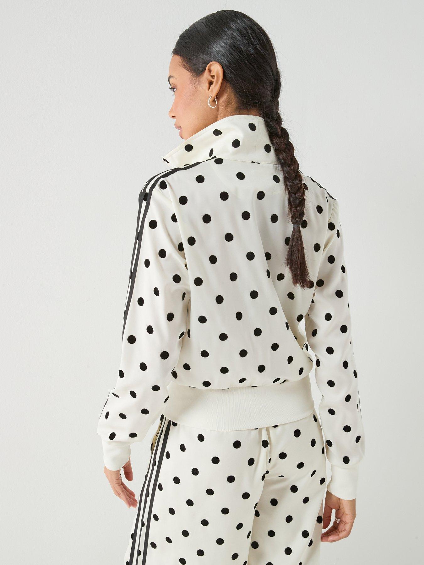Zoomed In Image 2 of 6 of adidas Originals Women's Polka Dot Fire Bird Track Top - White