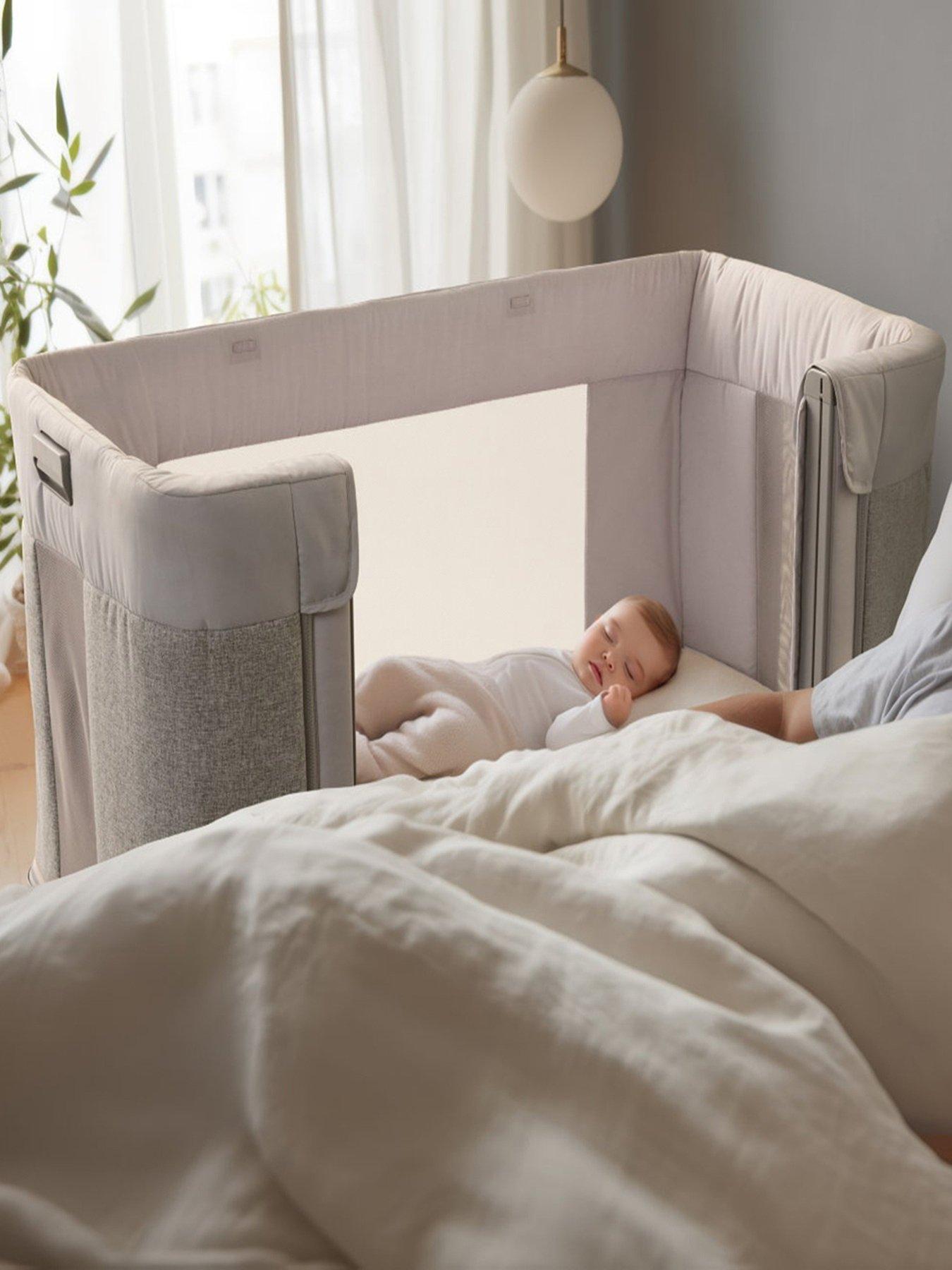 Chicco Next2Me Forever Bedside Crib with Adjustable Heights, Ash Grey