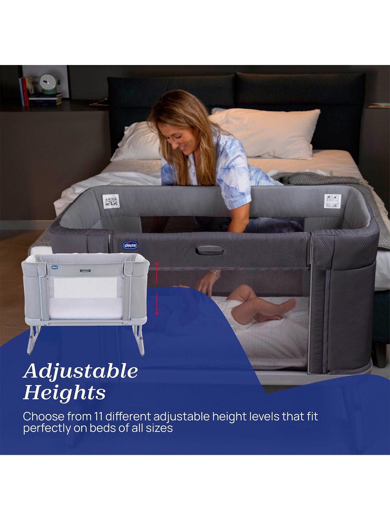 Image 3 of 7 of Chicco Next2Me Forever Bedside Crib with Adjustable Heights, Ash Grey