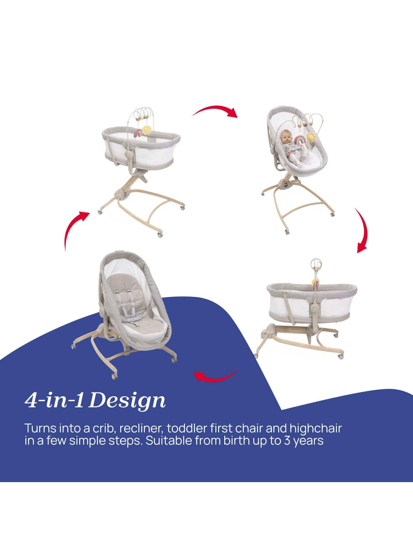 Image 3 of 8 of Chicco Baby Hug 4-in-1 Newborn Crib and Toddler Chair, Adjustable, Activity Bar