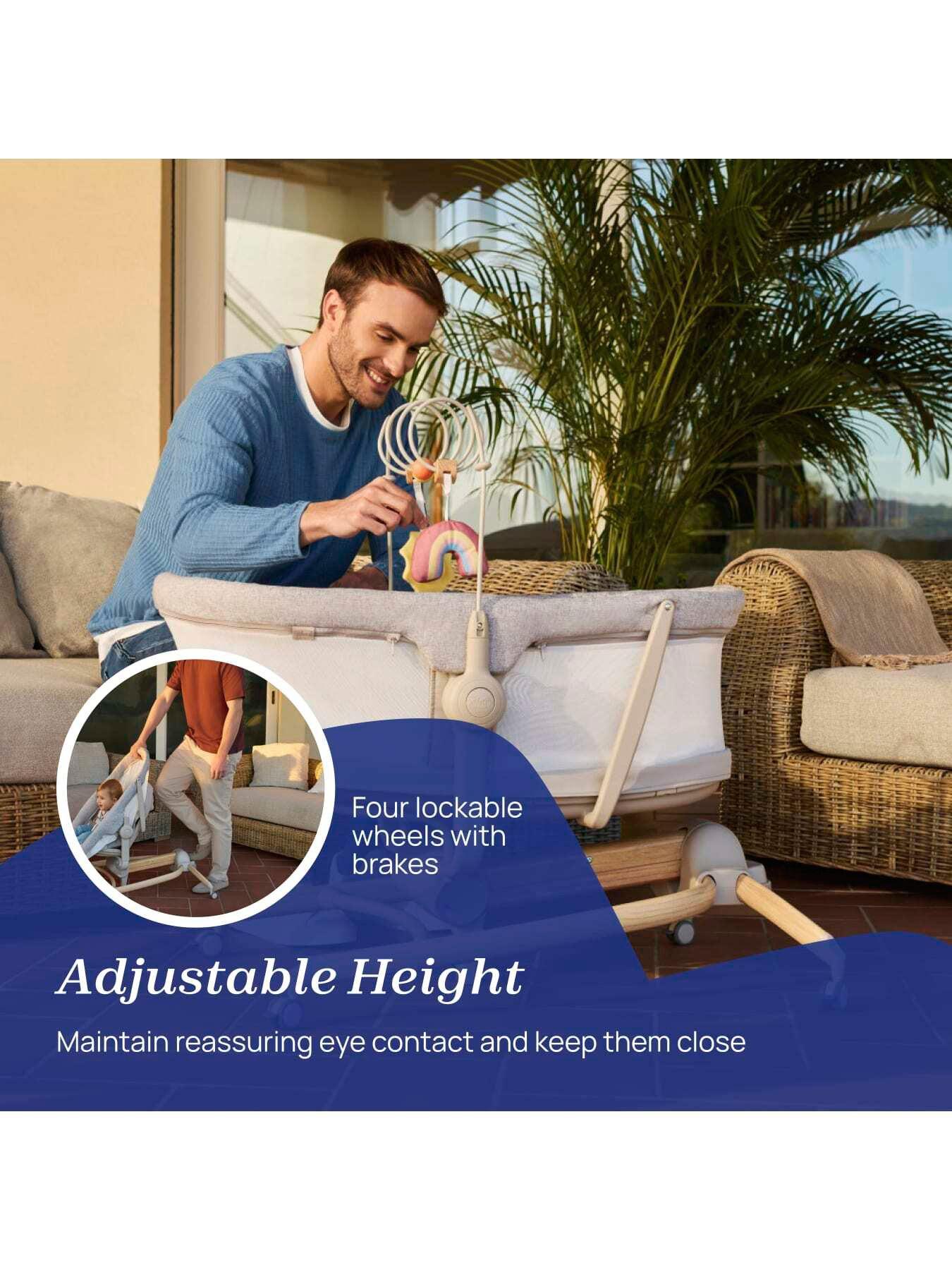 Image 4 of 8 of Chicco Baby Hug 4-in-1 Newborn Crib and Toddler Chair, Adjustable, Activity Bar
