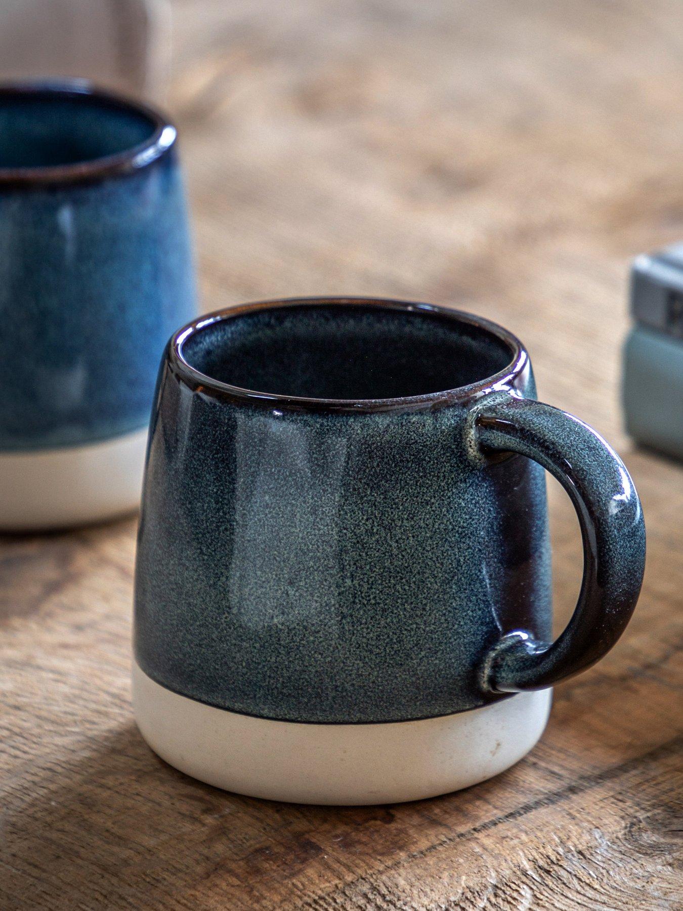 Gallery Direct Set Of 4 Blue Reactive Glaze Mugs
