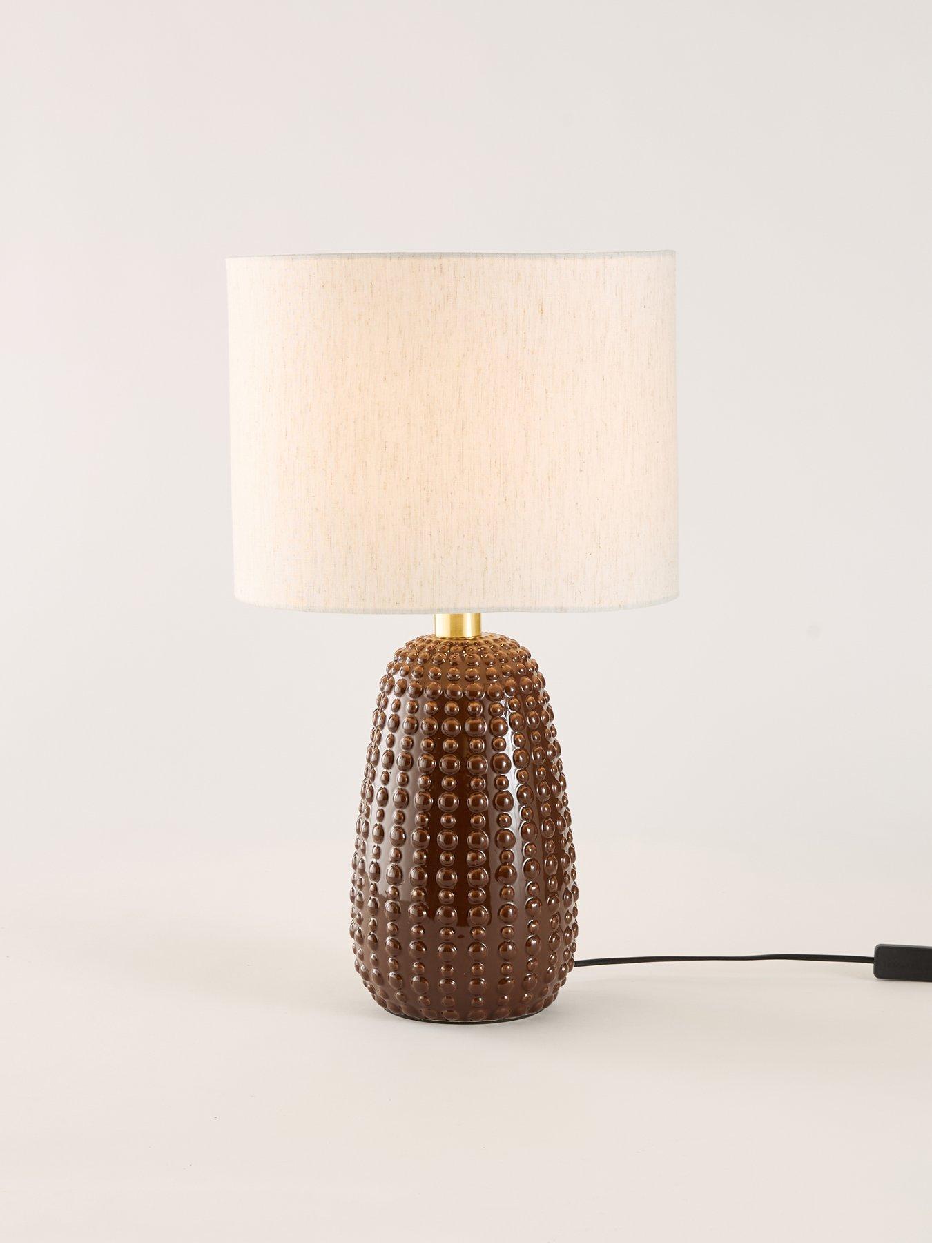 Image 3 of 7 of The Very Collection Brown Casa Dot Table Lamp