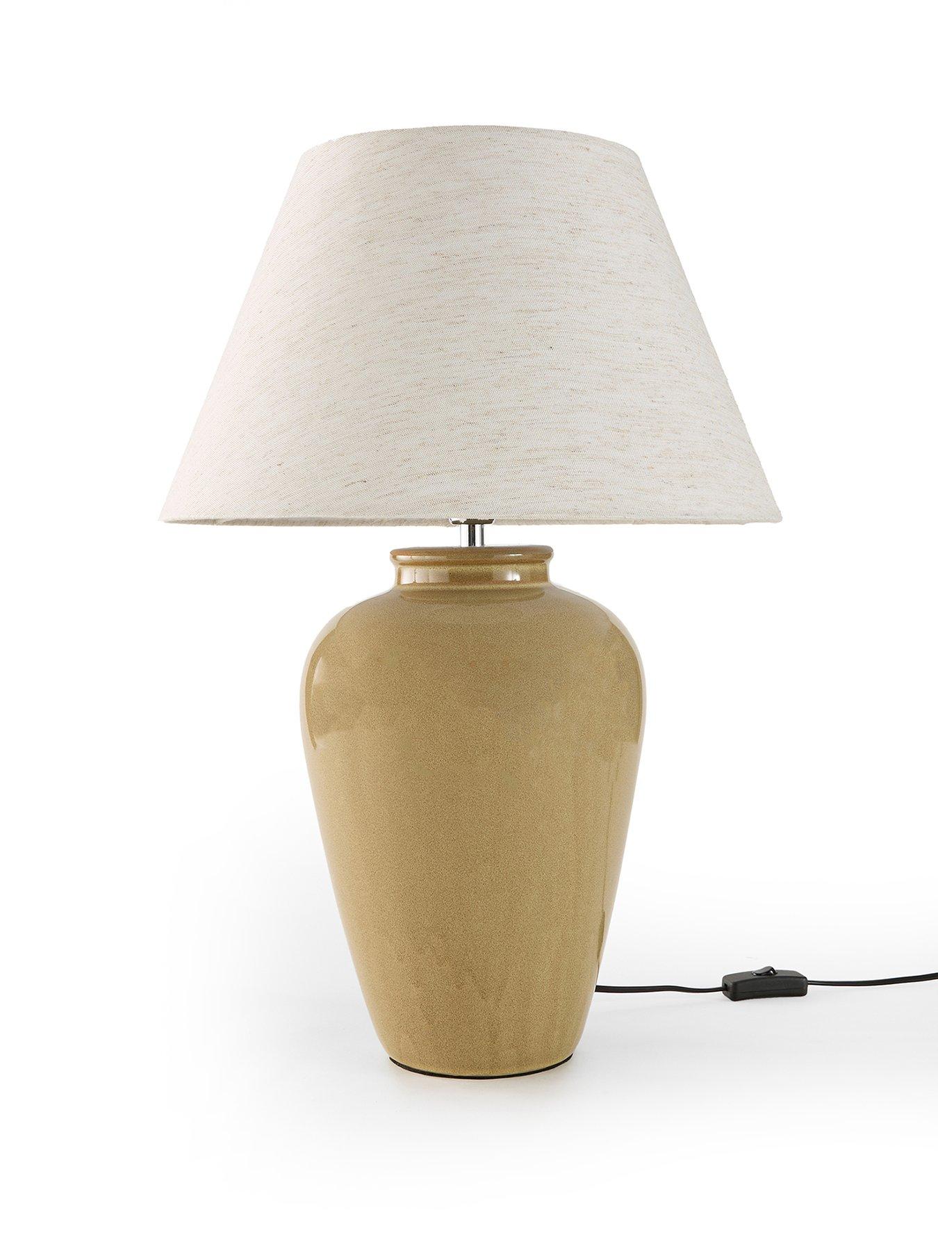 Image 2 of 8 of The Very Collection Reactive Ceramic Urn Table Lamp Large - Brown