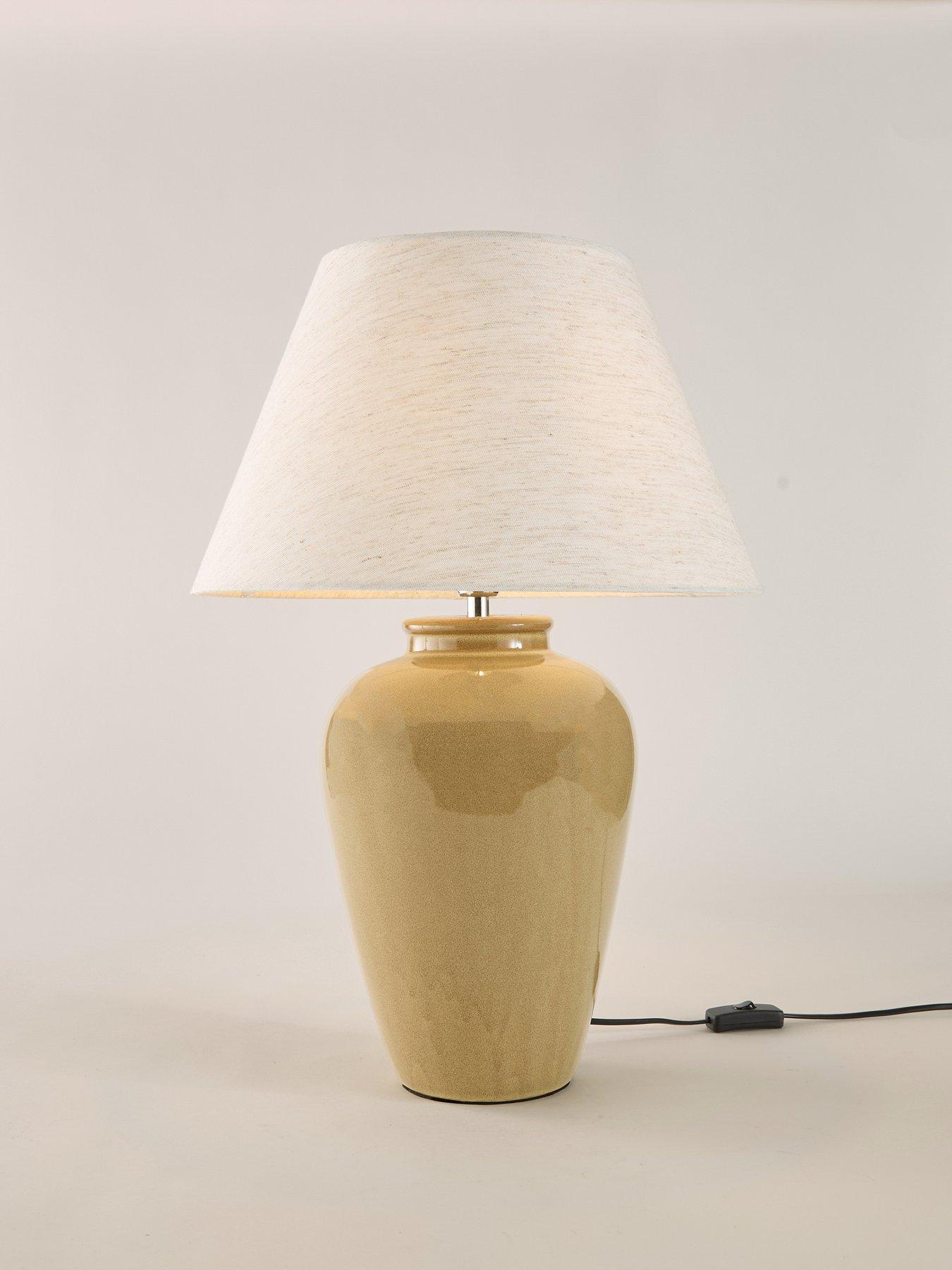Image 3 of 8 of The Very Collection Reactive Ceramic Urn Table Lamp Large - Brown