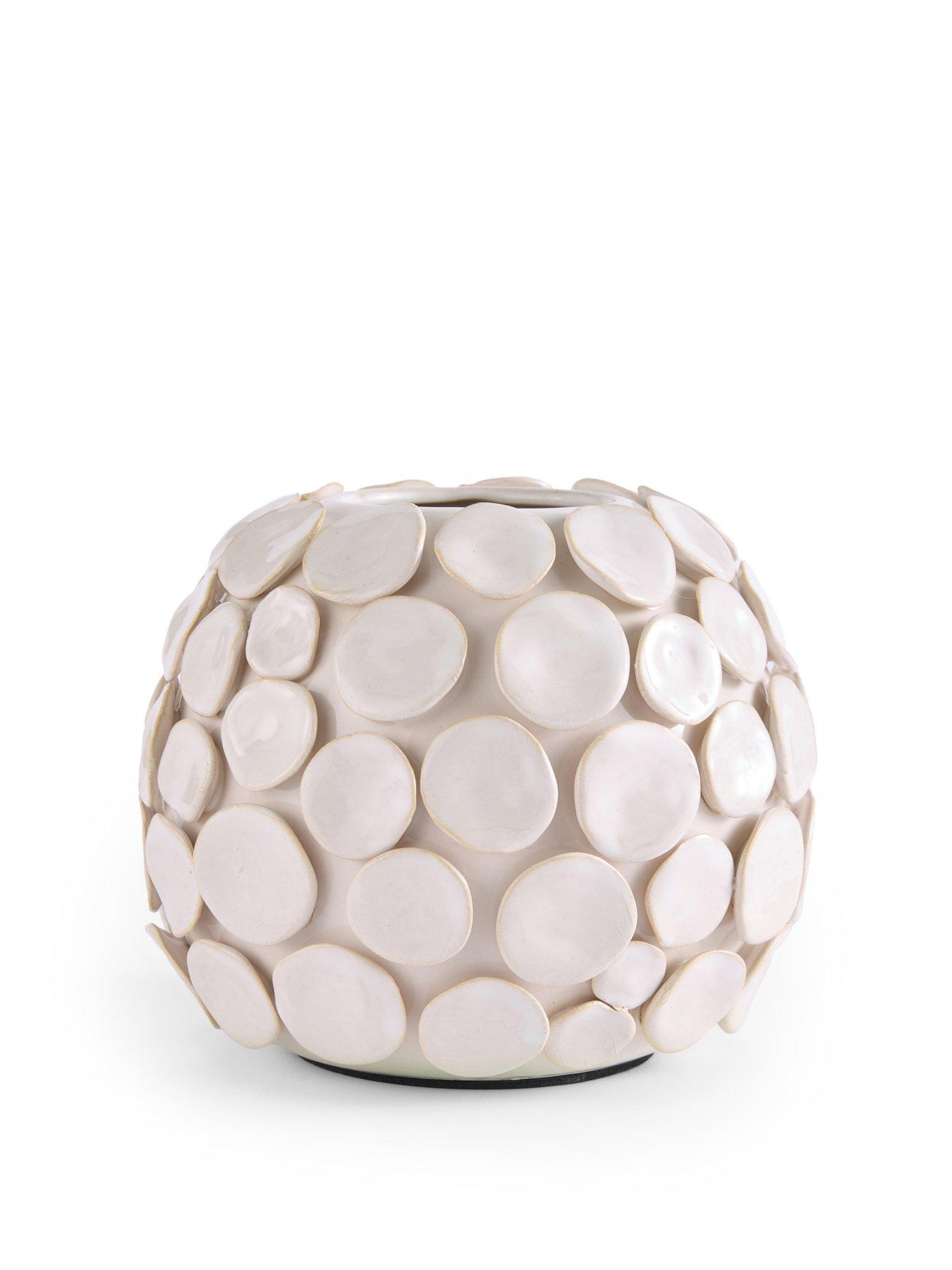 Image 2 of 6 of The Very Collection Ceramic Disc Vase - Cream
