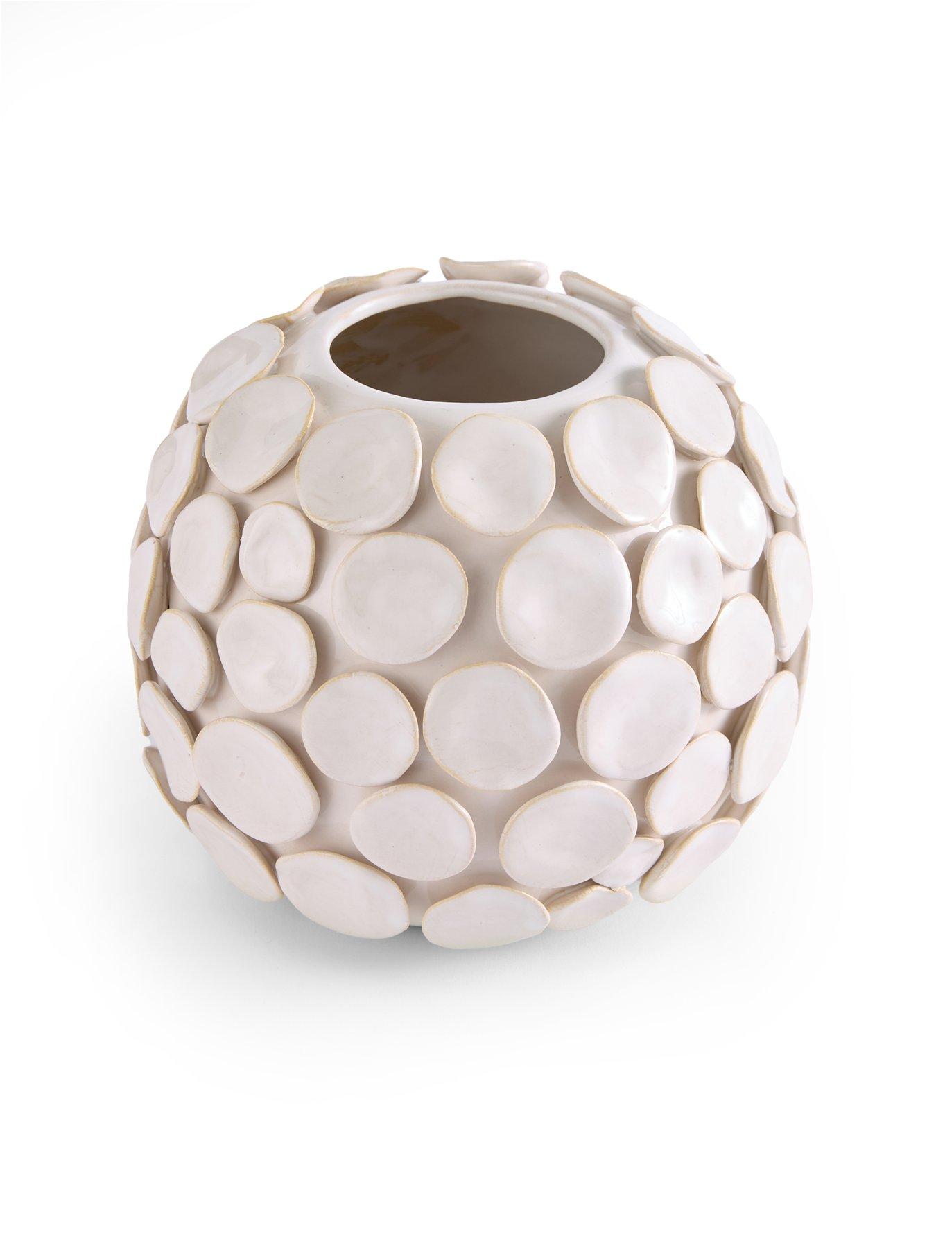 Image 3 of 6 of The Very Collection Ceramic Disc Vase - Cream
