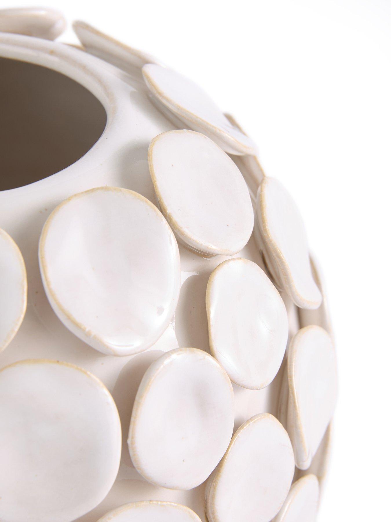 Image 4 of 6 of The Very Collection Ceramic Disc Vase - Cream