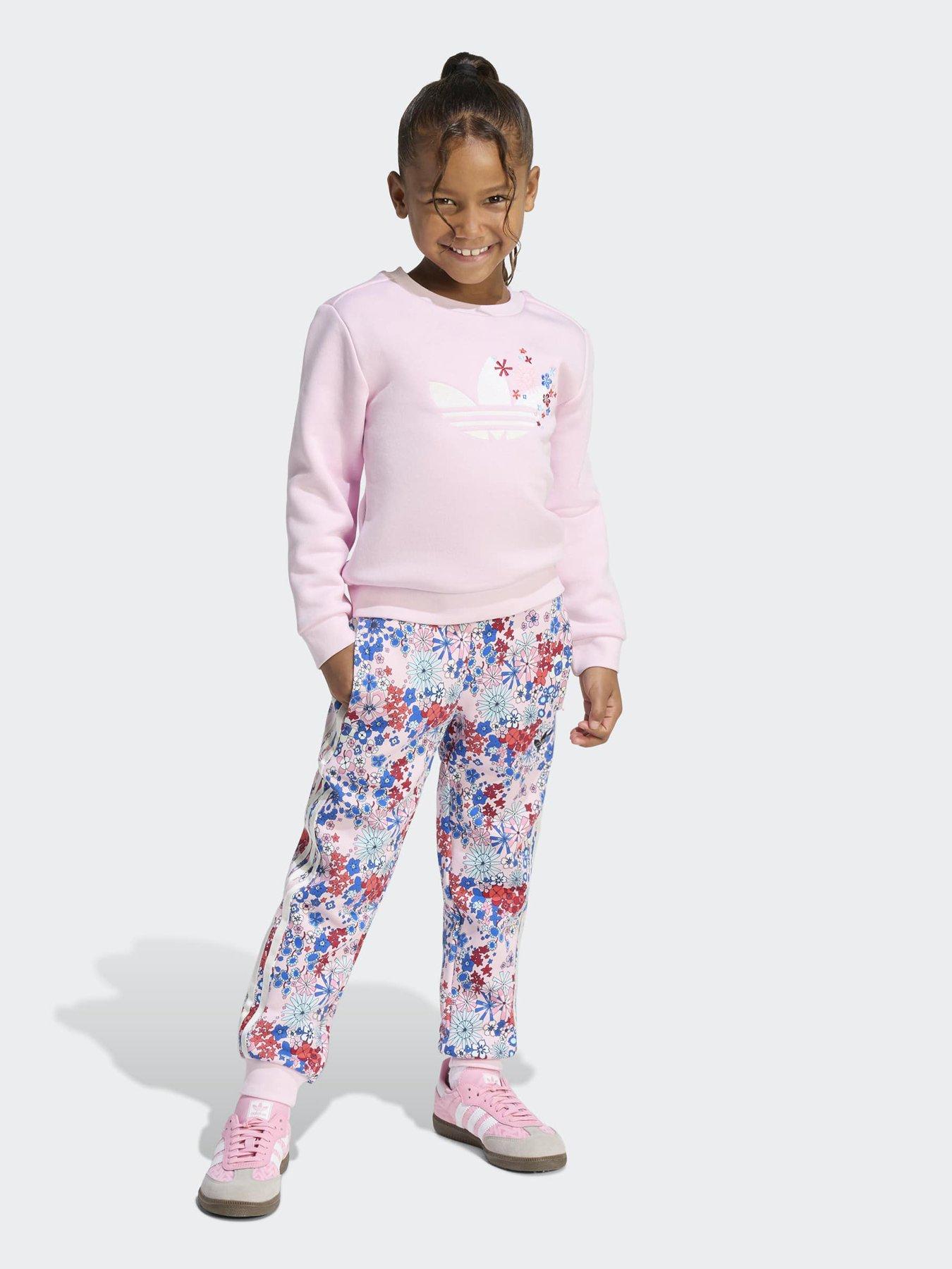 adidas Originals Kids Girl's X Liberty London Crew Set, Clpink, Size 4-5 Years