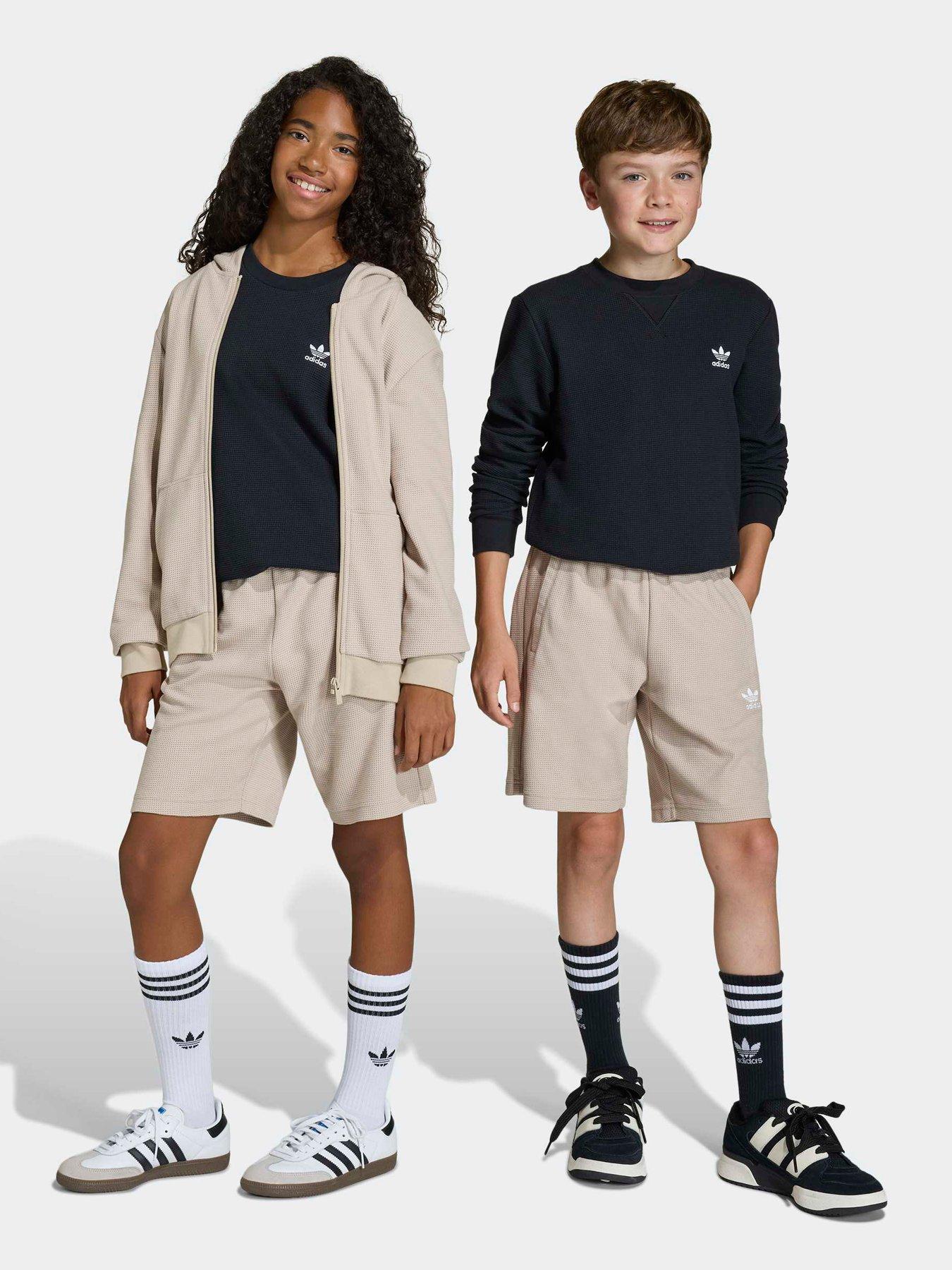 Image 1 of 6 of adidas Originals Junior Unisex Regular Waffle Shorts - Beige