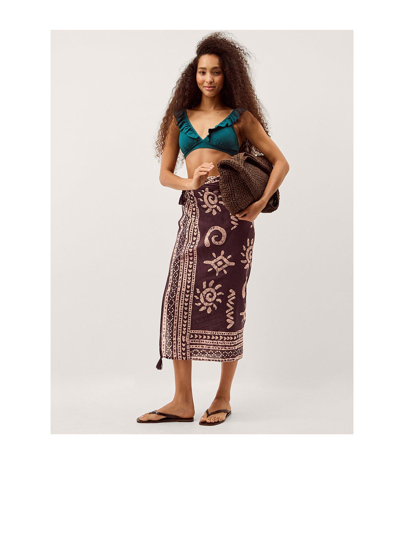 Image 1 of 5 of Monsoon Mafalda Batik Sarong - Brown