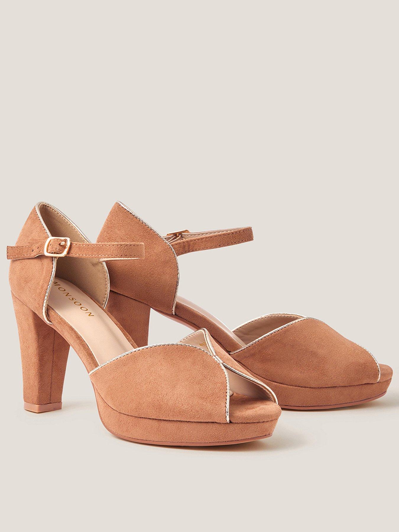 Monsoon Gabi Gold Trim Platform - Cream