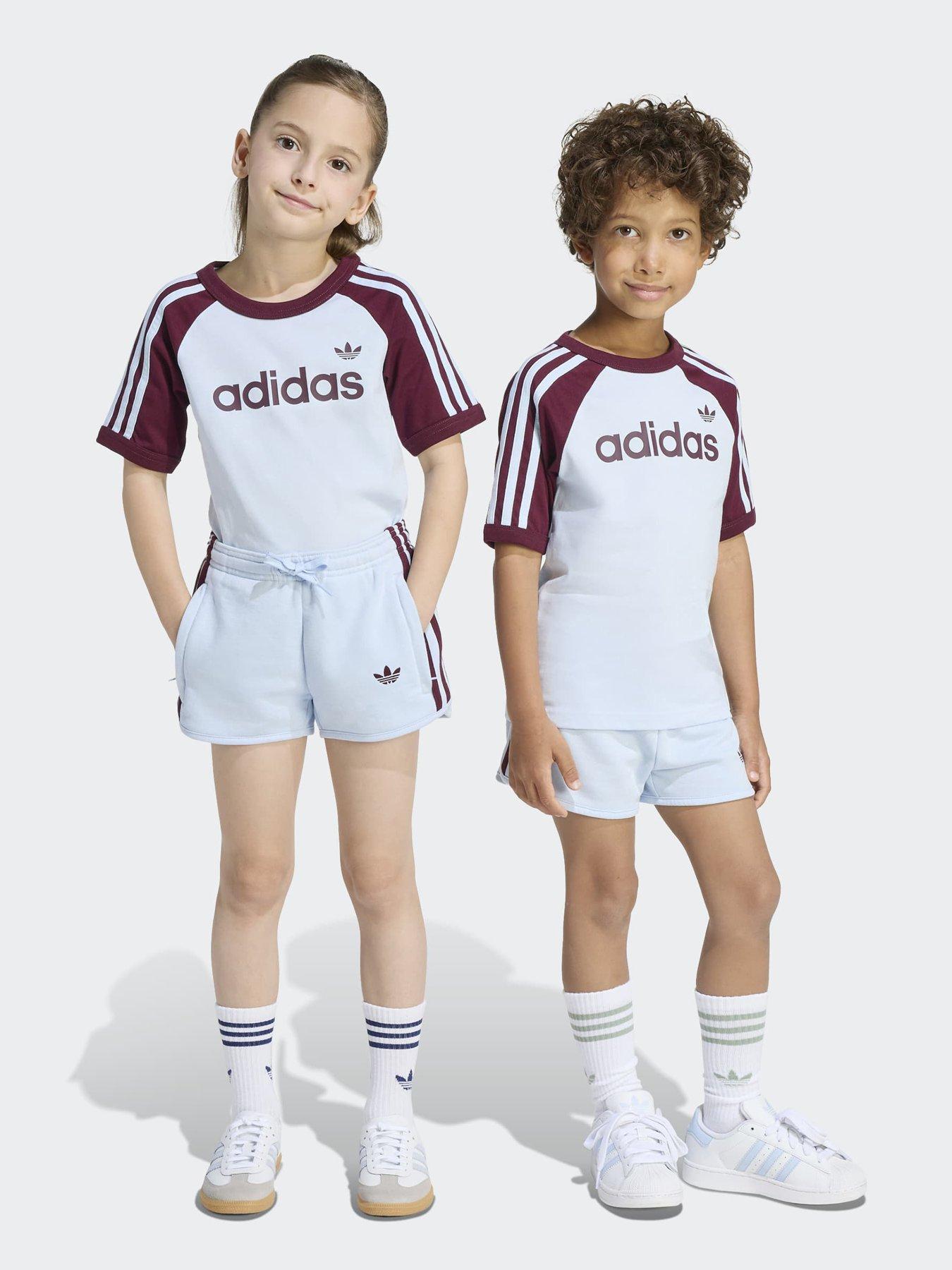 adidas Originals Kid's T-Shirt & Short Set, Crsk/Maroon, Size 4-5 Years