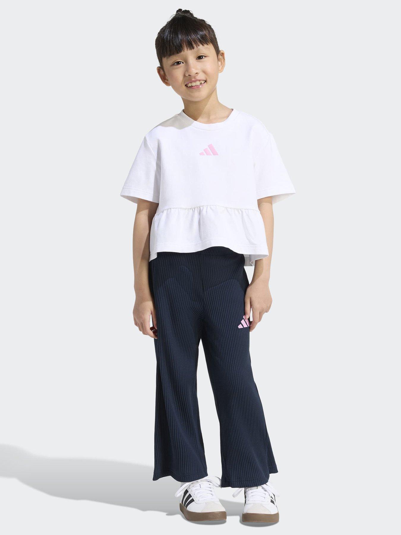adidas Sportswear Kids Girls Seasonals Sweat Ruffles Set Little Girls - White