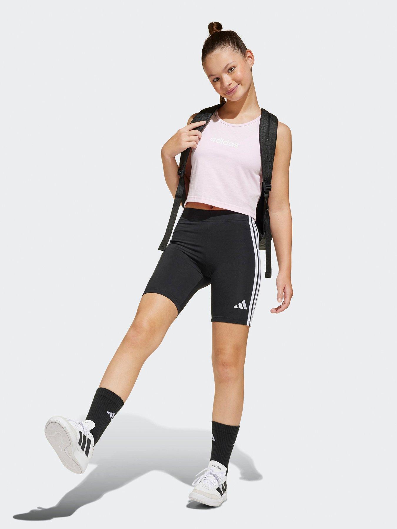 adidas Sportswear Junior Girls Essentials Biker Shorts, Black, Size 7-8 Years