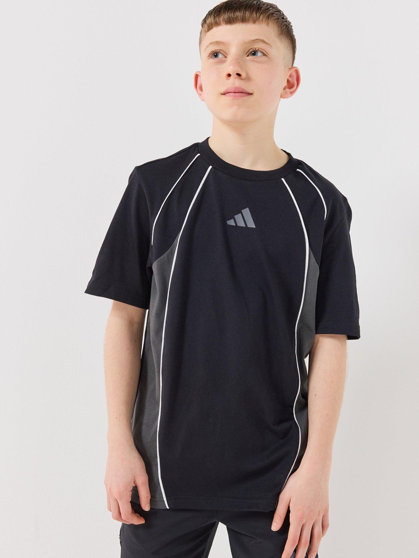 adidas Sportswear: Junior Unisex Color Block T-Shirt - Black