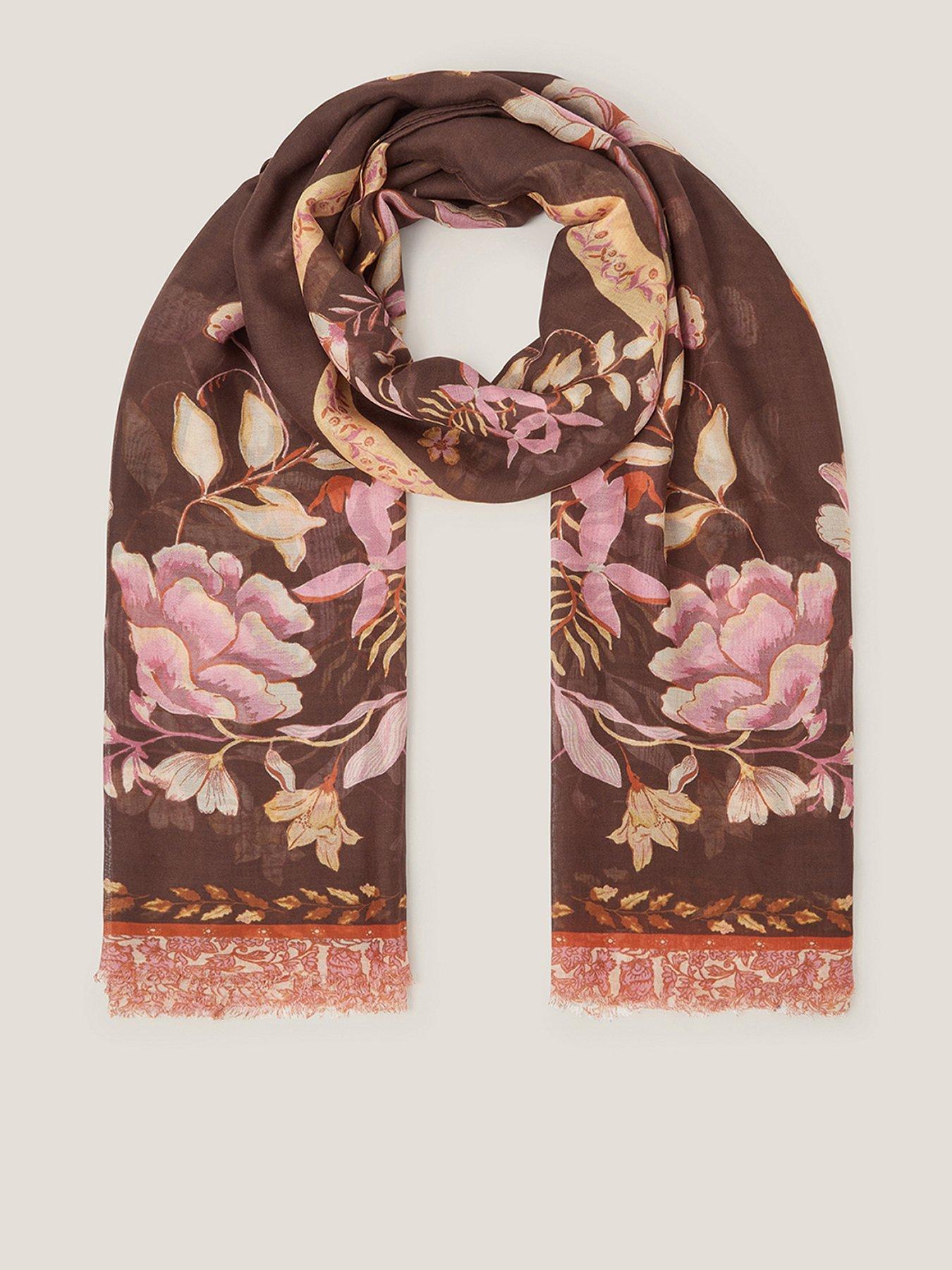 Monsoon Samara Floral Scarf - Brown