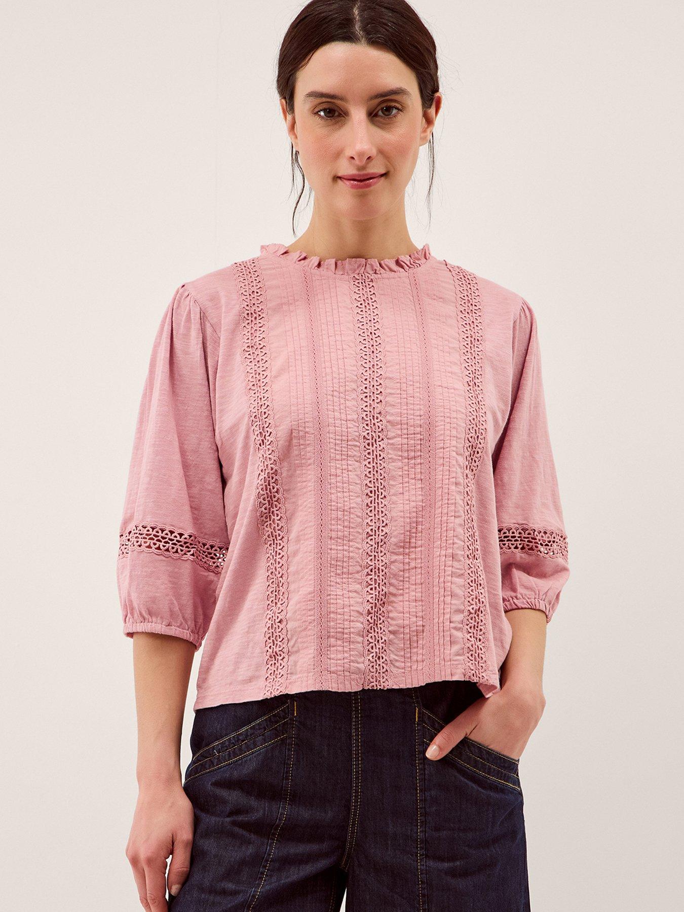 Monsoon Lorna Lace Trim Top