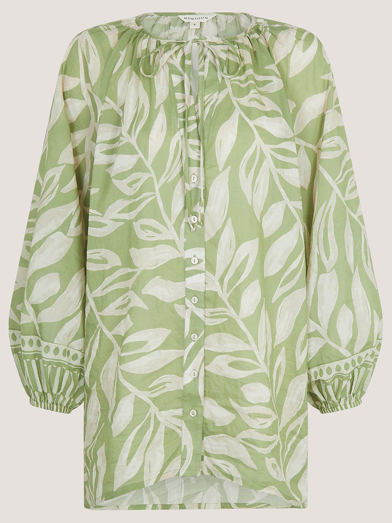 Image 5 of 5 of Monsoon Lillie Printed Shirt - Green