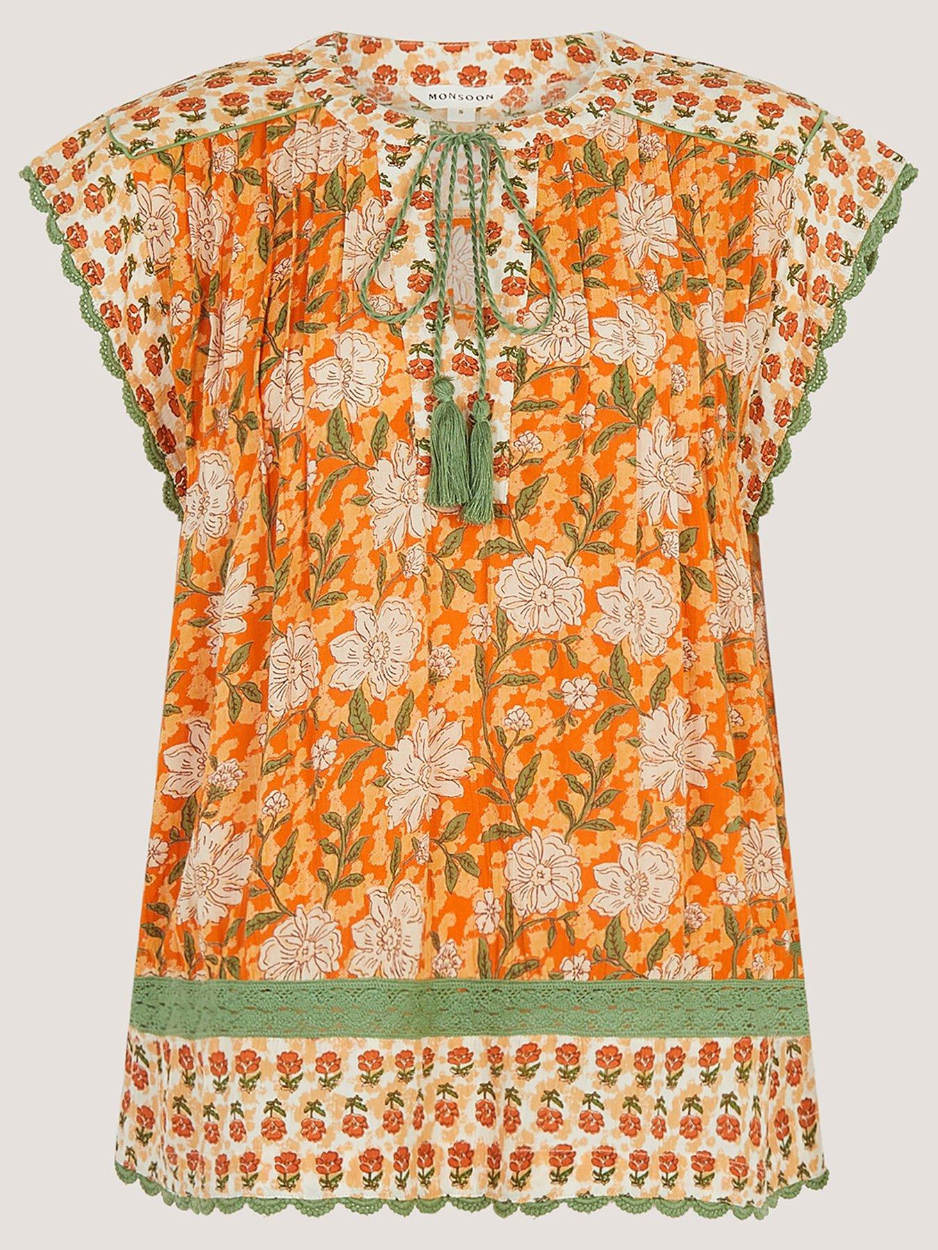 Image 5 of 5 of Monsoon Carris Floral Top - Orange