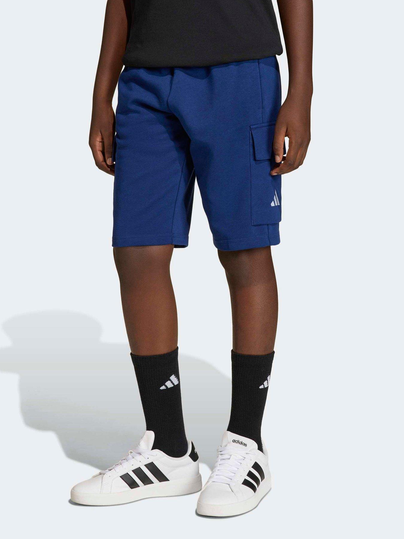 adidas Sportswear Junior Unisex Essentials Cargo Shorts, Dkblue/White, Size 11-12 Years