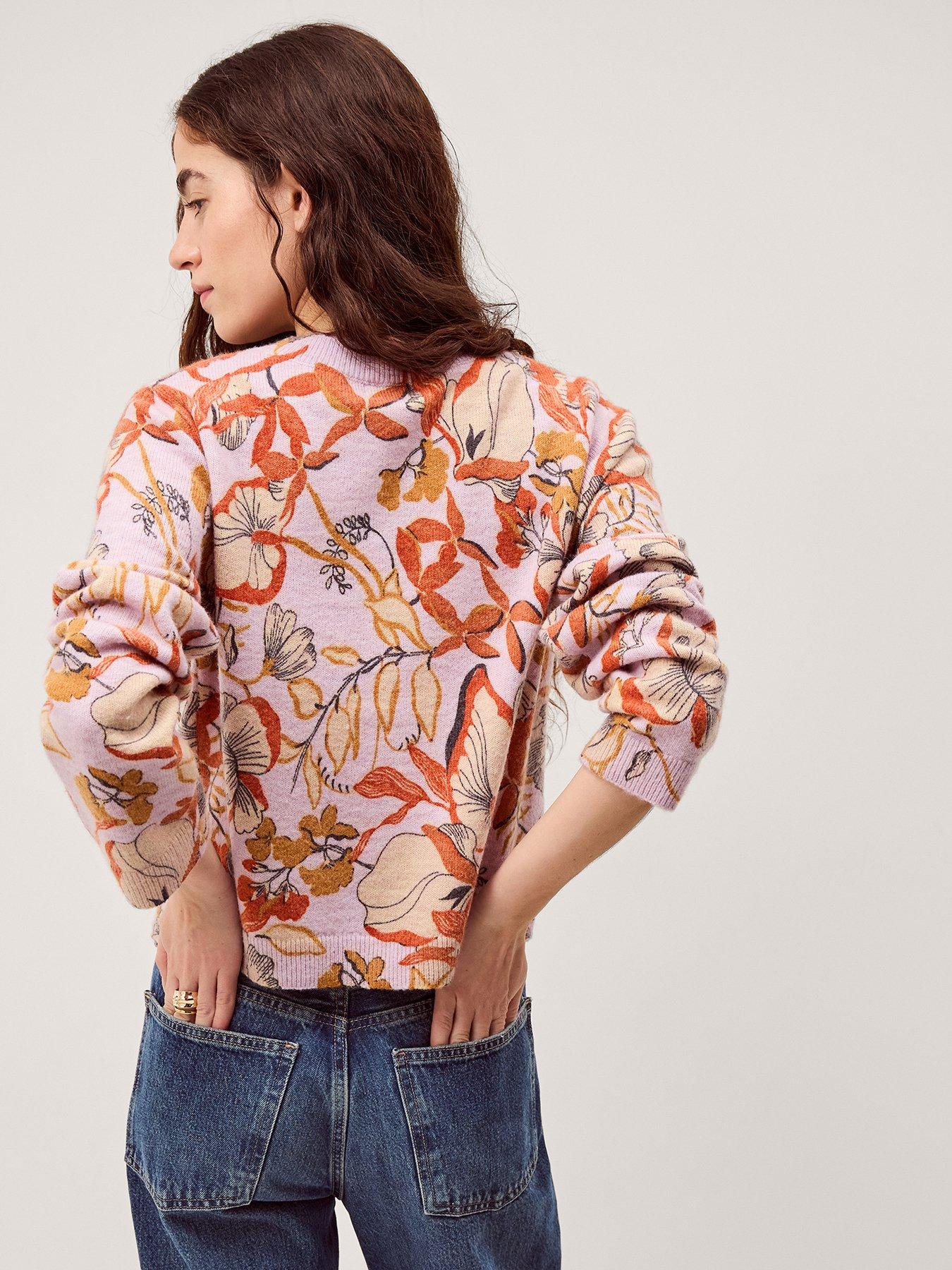Image 2 of 5 of Monsoon Isabella Print Cardigan - Pink