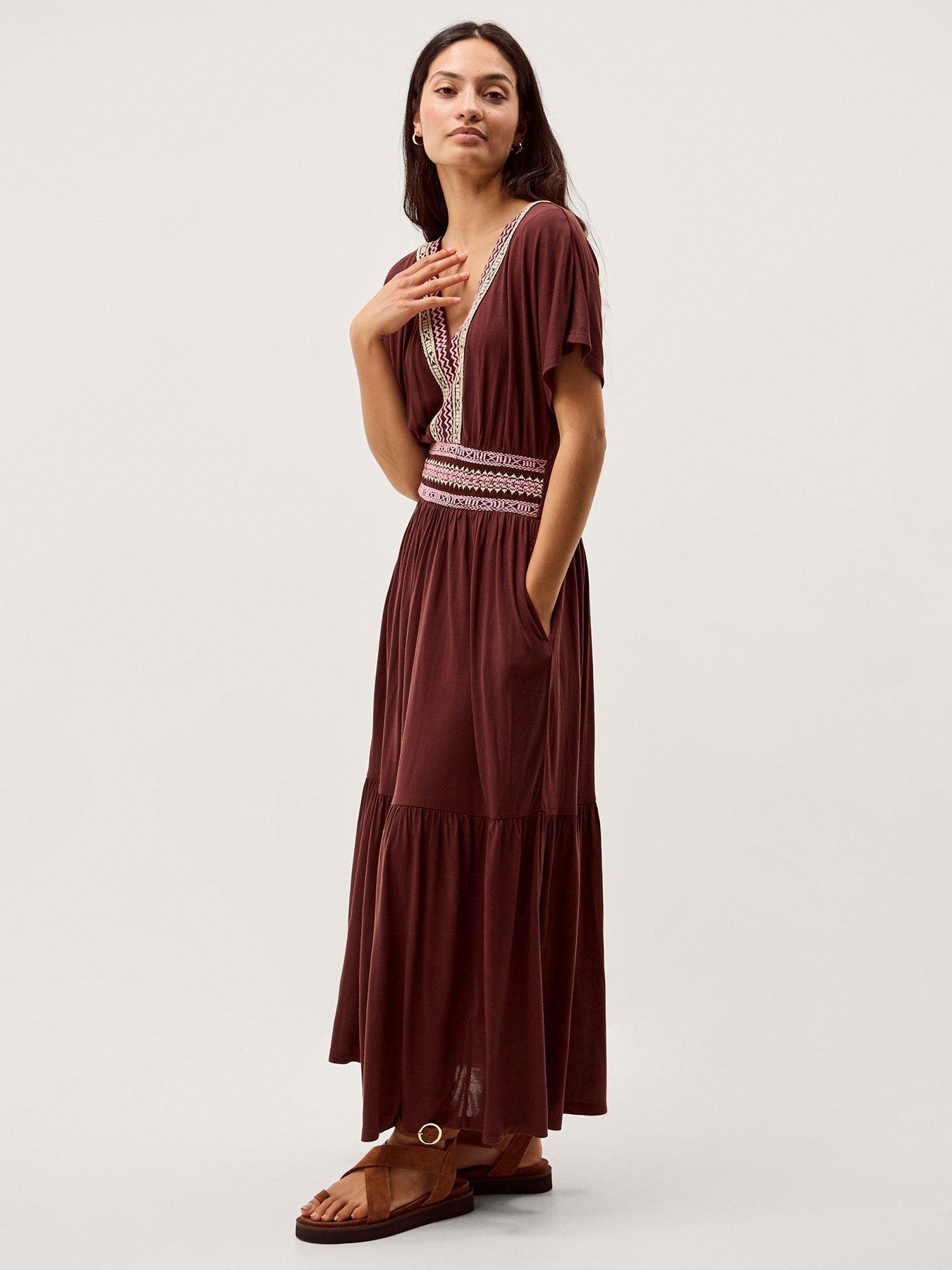 Monsoon Jacqueline Midi Dress - Brown