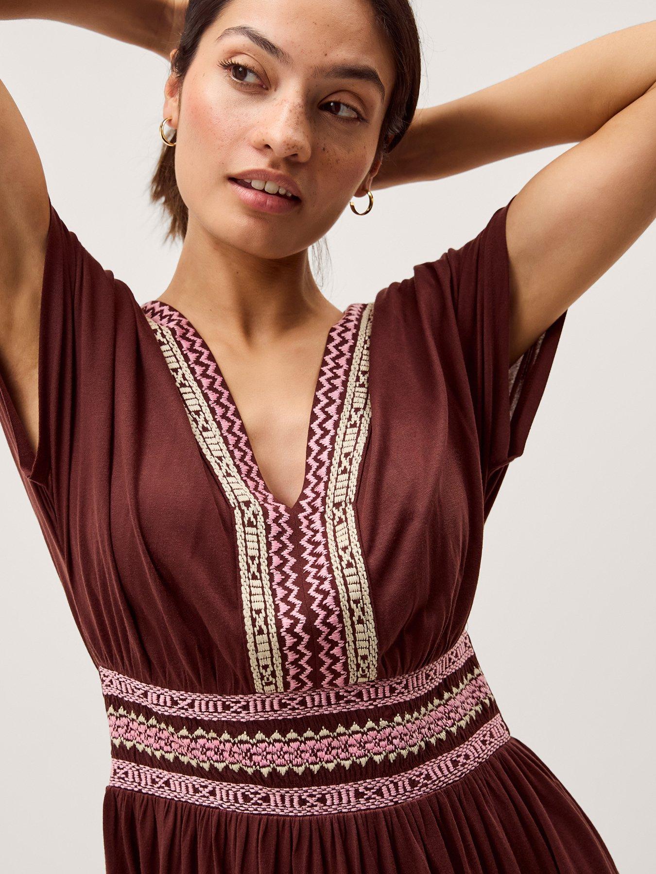 Monsoon Jacqueline Midi Dress - Brown | Very