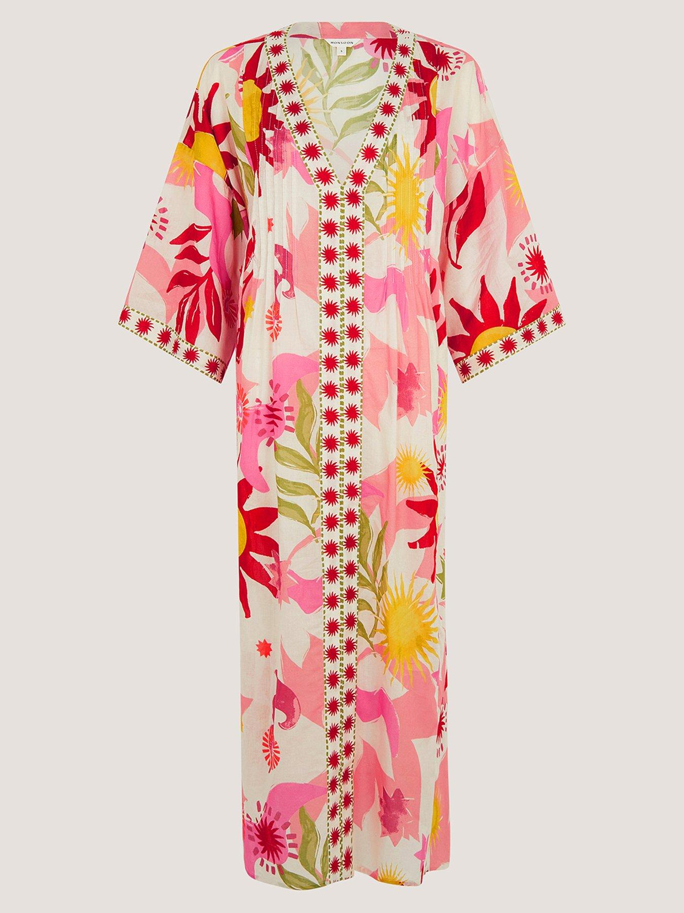 Image 5 of 5 of Monsoon Anissa Printed Kaftan - Cream