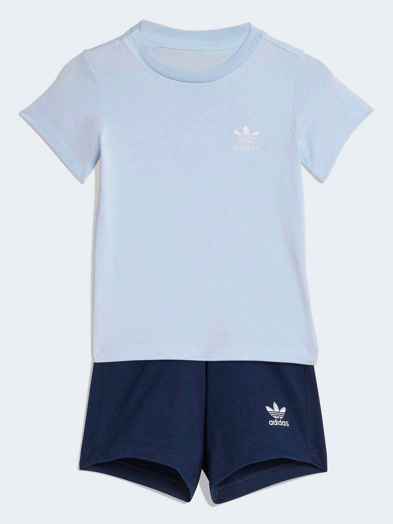 Image 2 of 6 of adidas Originals Infant Unisex Shorts And T-shirt Set - Blue