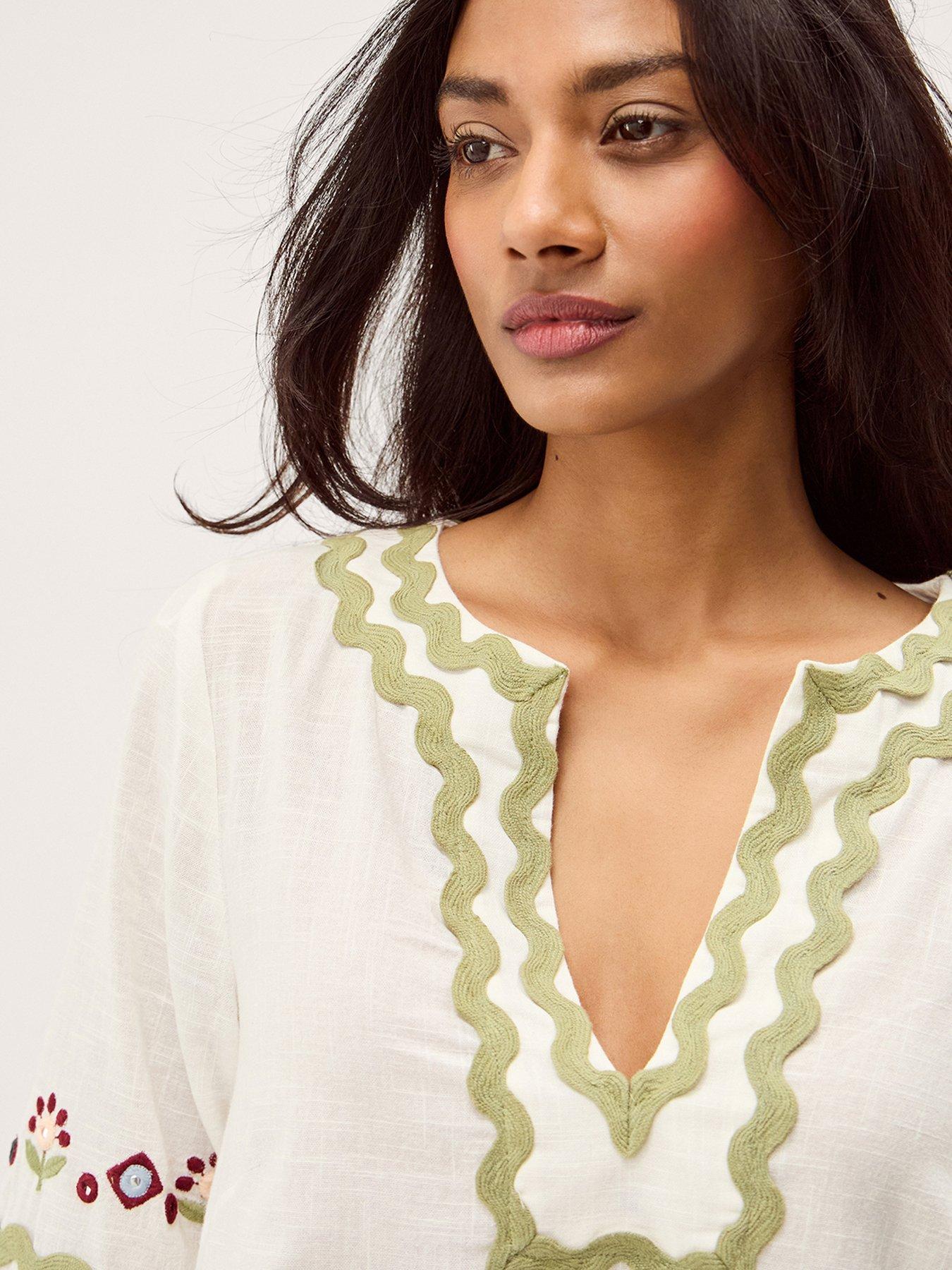sachin and babi light blue dress Urban Outfitters Uo Hanna Embroidered Scalloped Babydoll Mini Dress in Blue main image 1