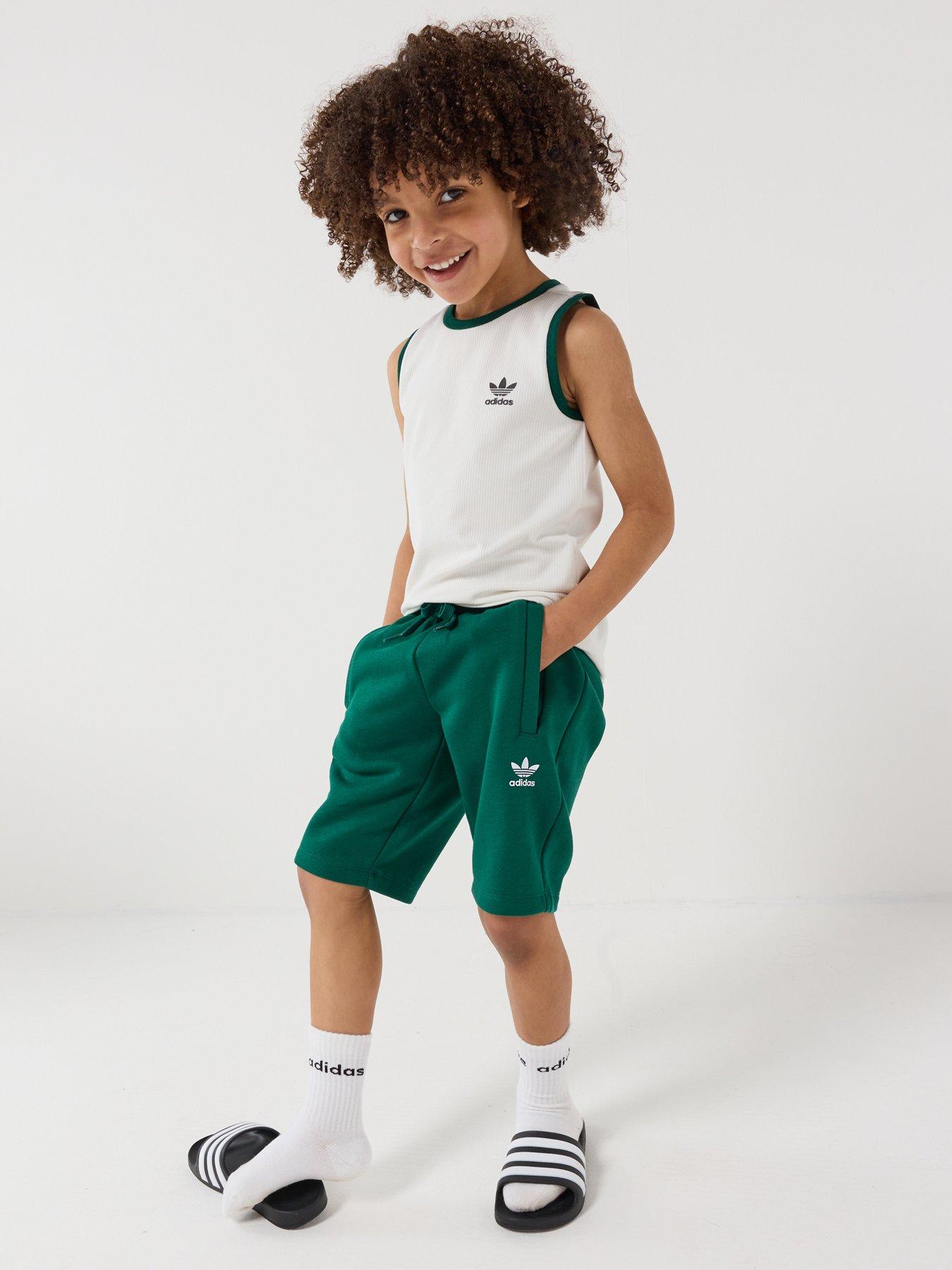 Image 3 of 6 of adidas Originals Kids Boy's Regular Rib Short Tank Set - Green