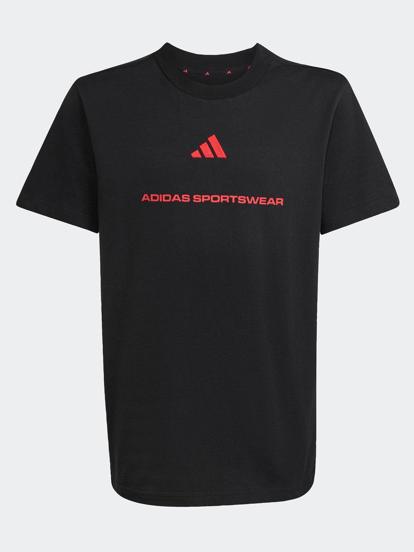 Image 6 of 6 of adidas Sportswear Junior Boys Boys Slogan Single Jersey T-Shirt - Black