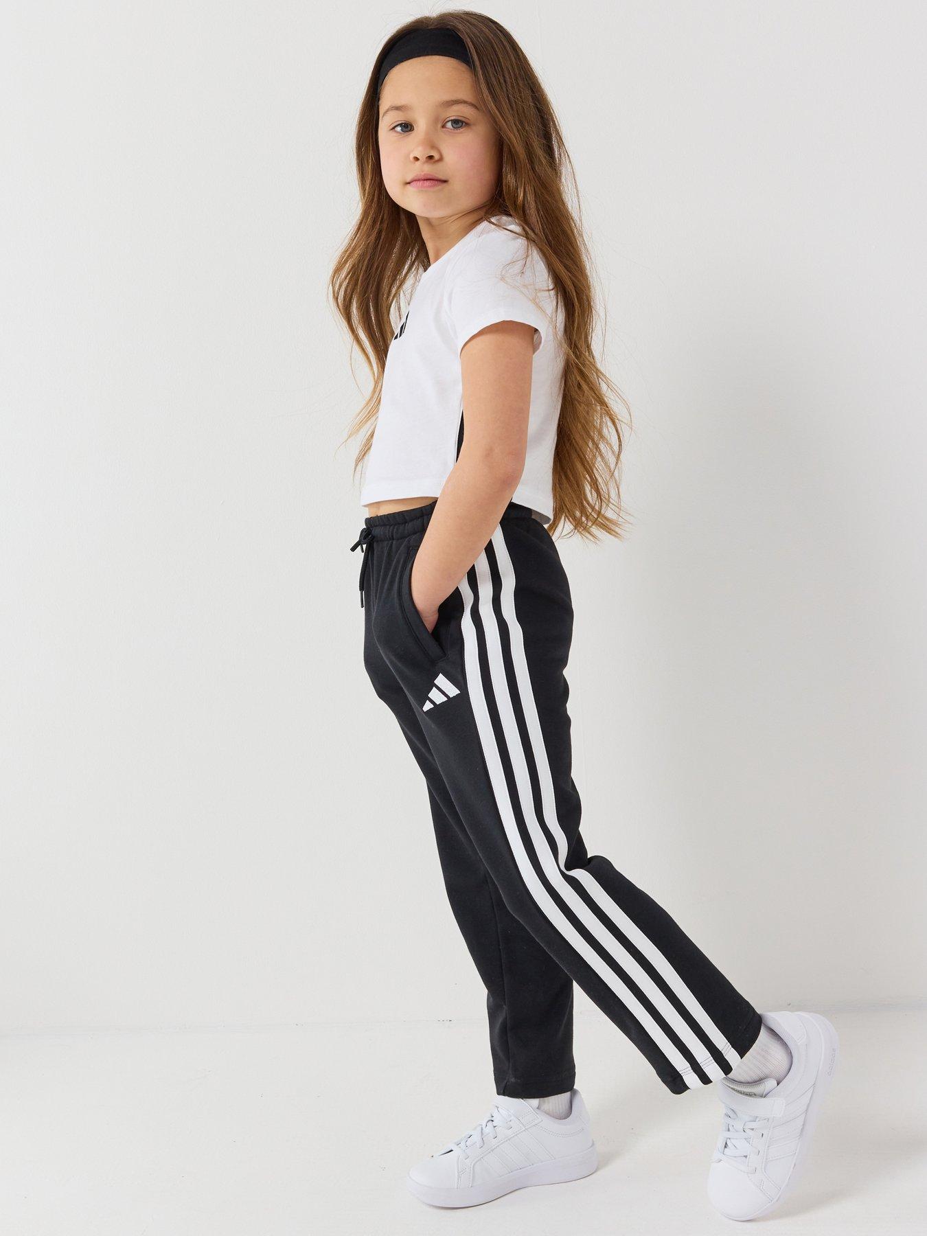 adidas Sportswear Kids Girls Essentials T-shirt And Pant Set - Black/ White