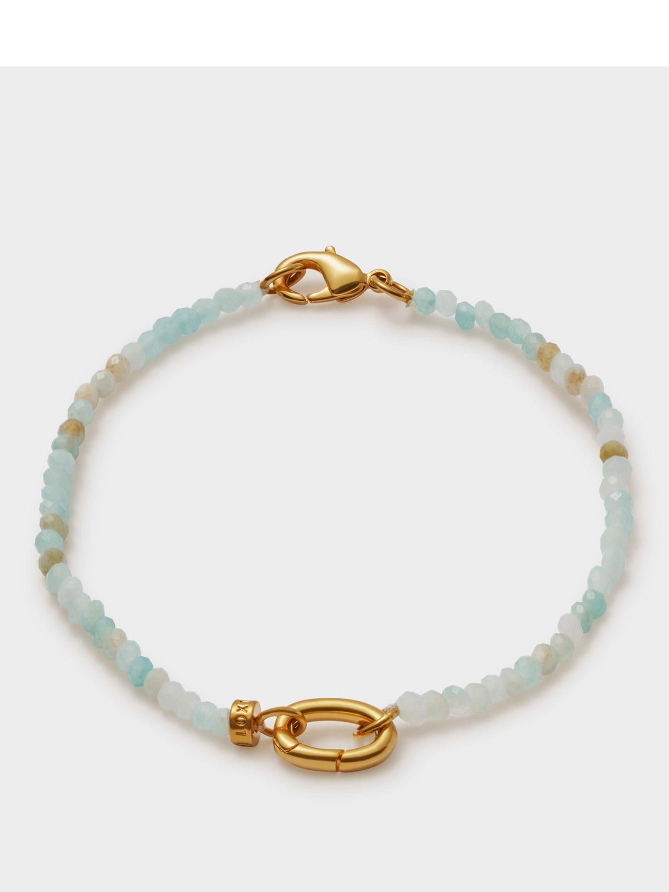Katie Loxton AMAZONITE BRACELET , Gold Coated , 18cm