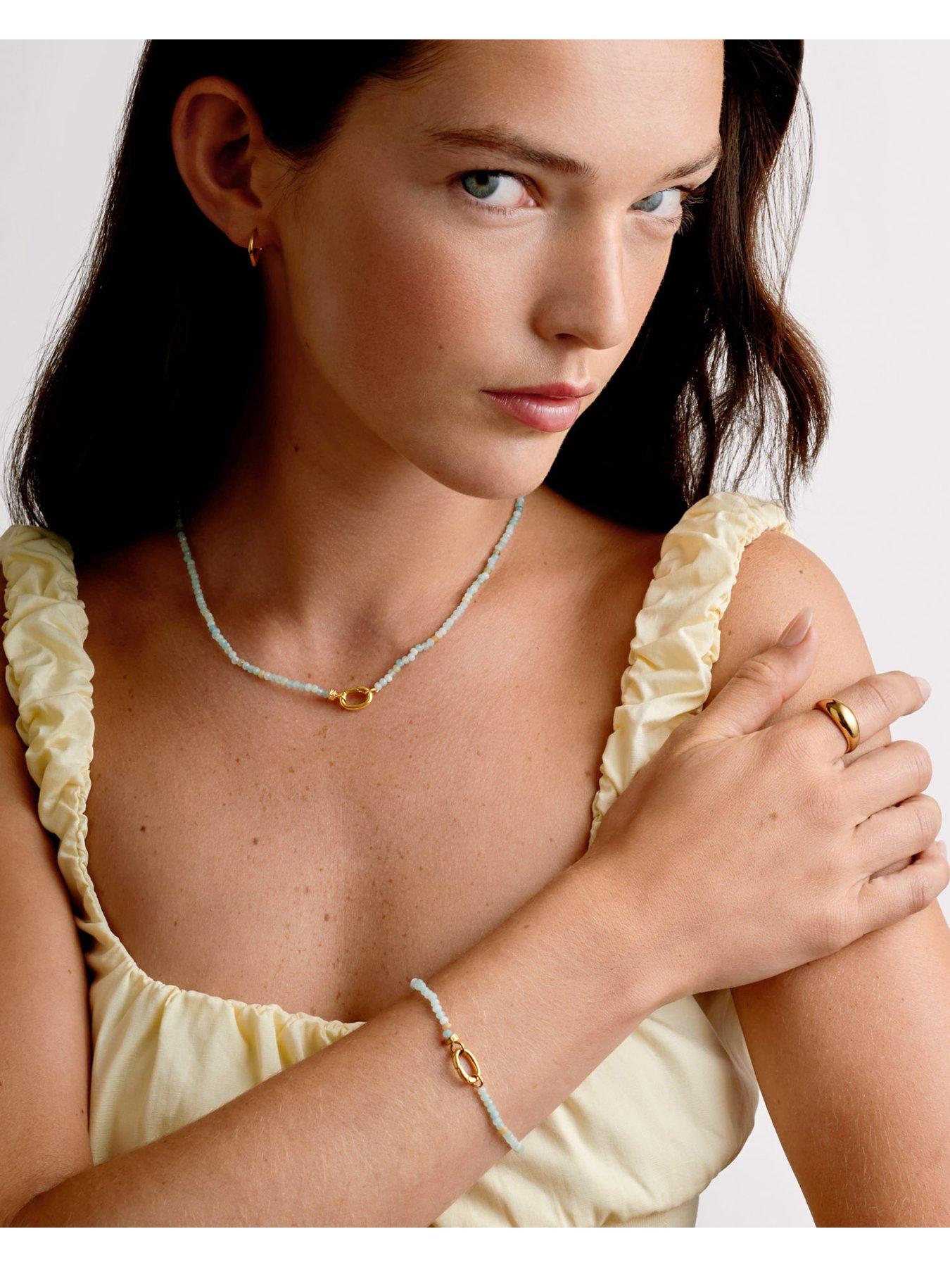 Image 2 of 5 of Katie Loxton AMAZONITE BRACELET , Gold Coated , 18cm