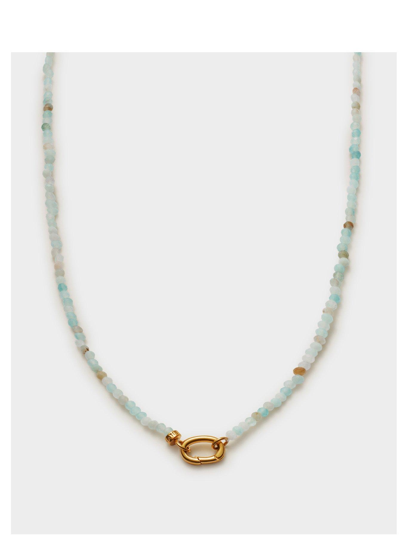 Katie Loxton AMAZONITE NECKLACE , Gold Coated , 42cm