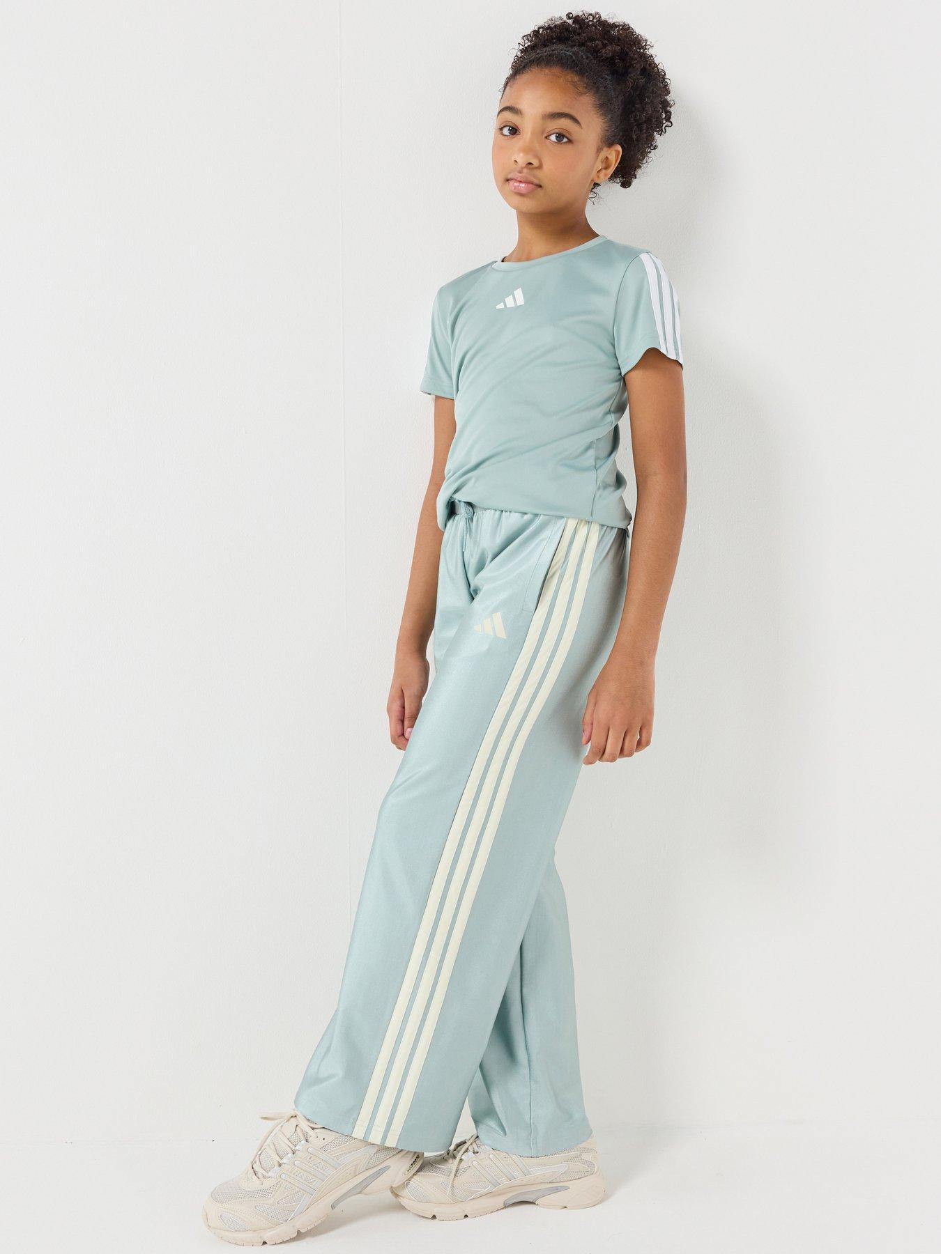 adidas Sportswear Junior Girls Seasonals Glam Wide Leg Pants - Wonder Sage