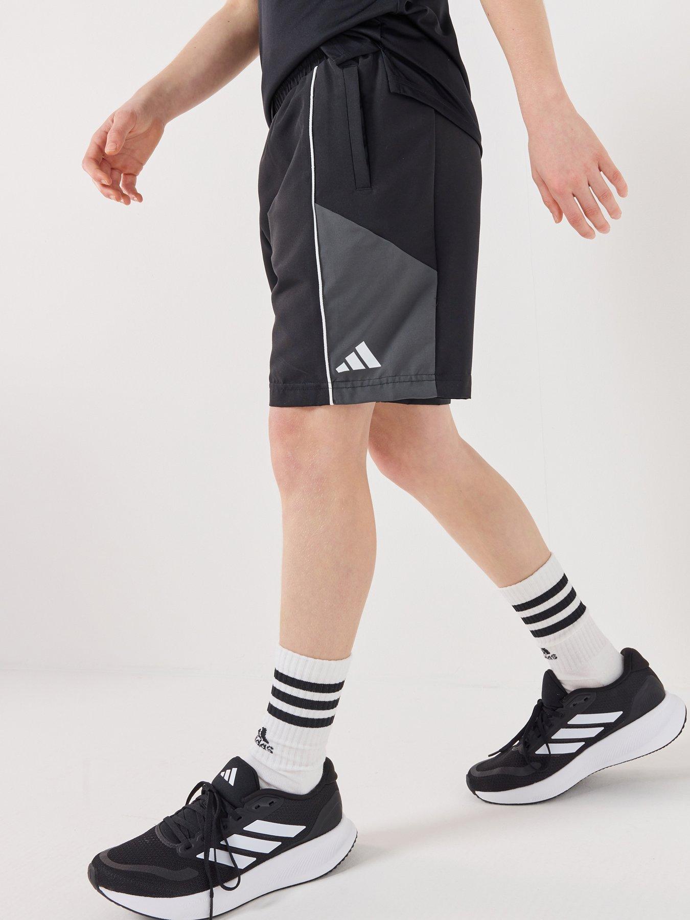 Image 1 of 6 of adidas Sportswear Junior Unisex Color Block Woven Shorts - Black